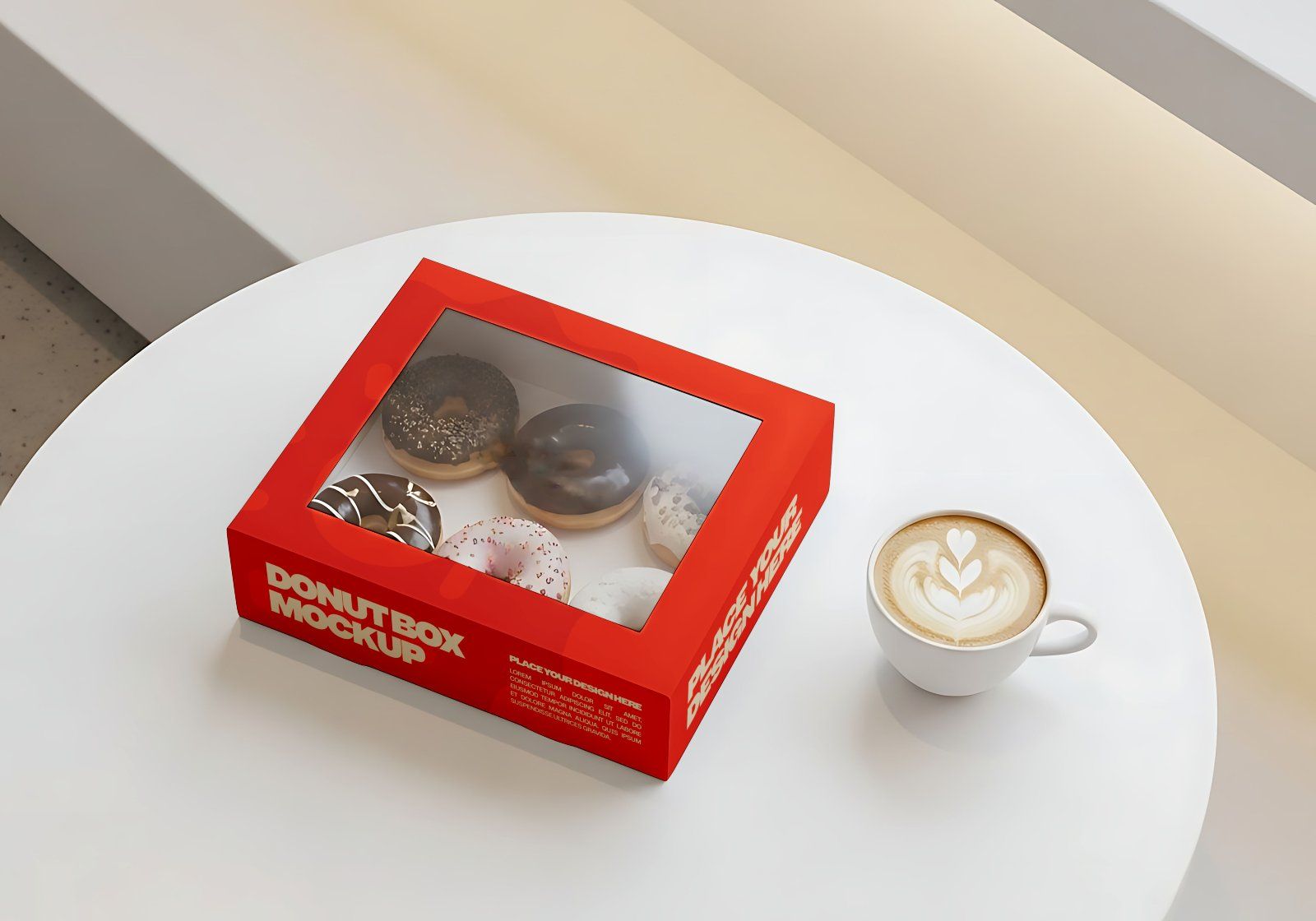 Premium Branding Orange Donut Store Mockup