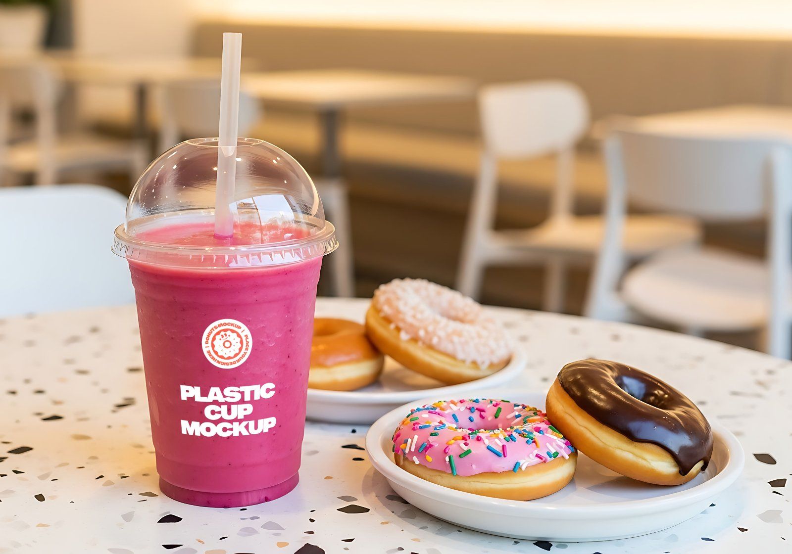 Premium Branding Orange Donut Store Mockup