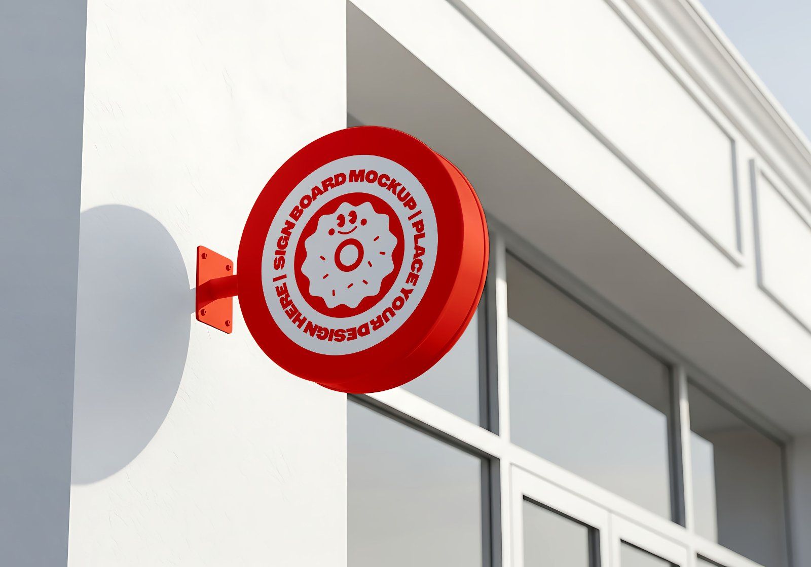 Premium Branding Orange Donut Store Mockup