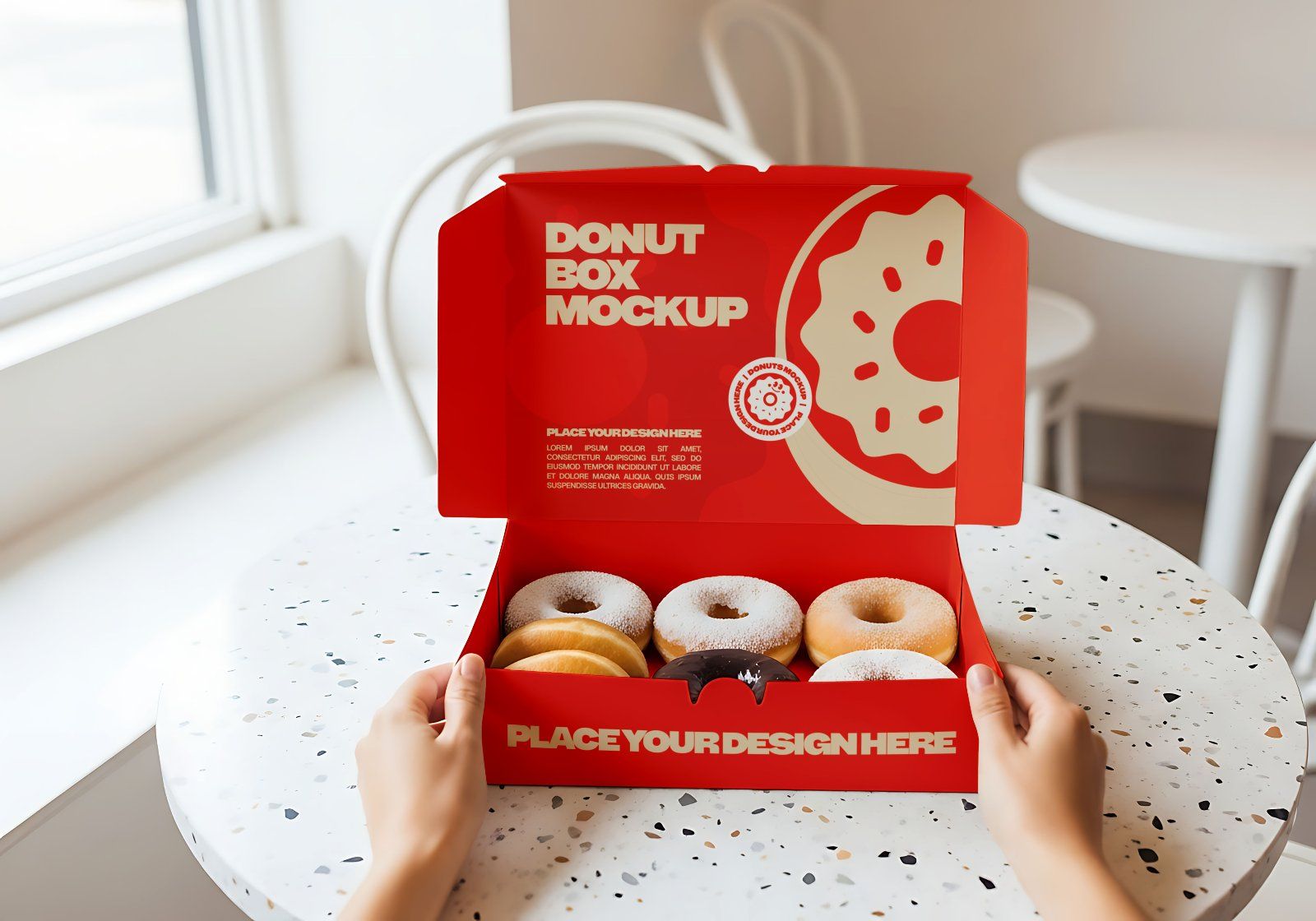 Premium Branding Orange Donut Store Mockup
