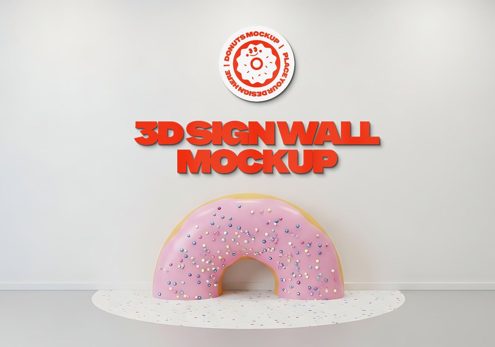 Premium Branding Orange Donut Store Mockup