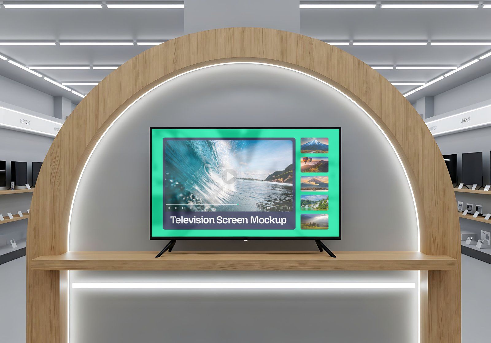 Television Screen Mockup – Realistic TV Display PSD Template