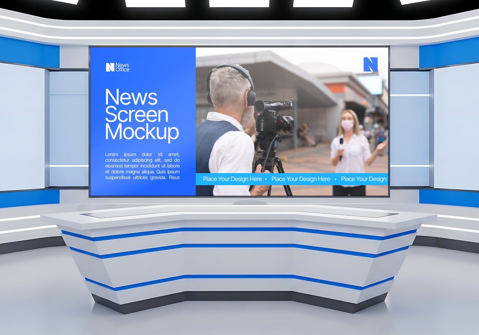 Premium Branding Office News Building Mockup