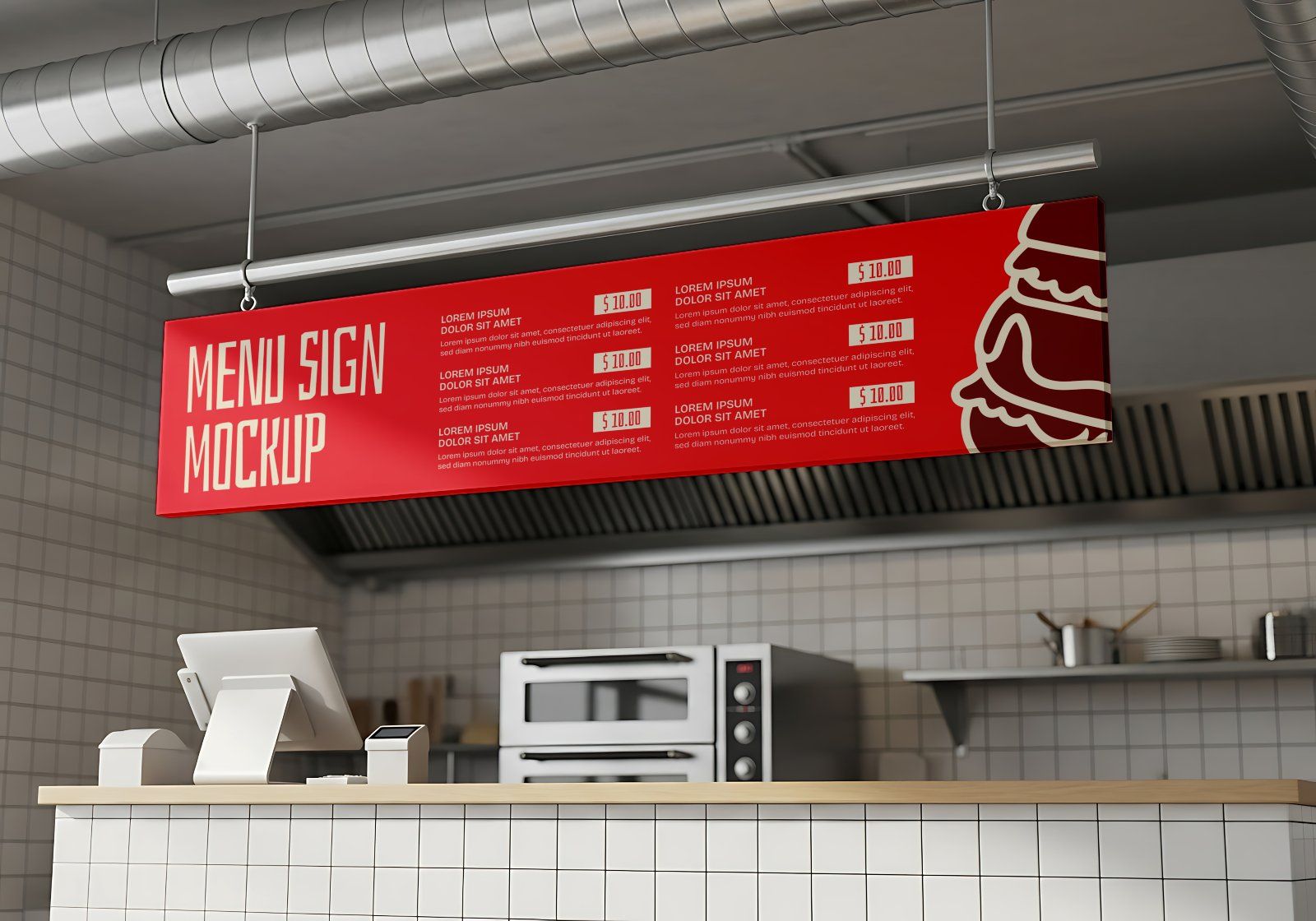 Premium Branding Burger Store Mockup