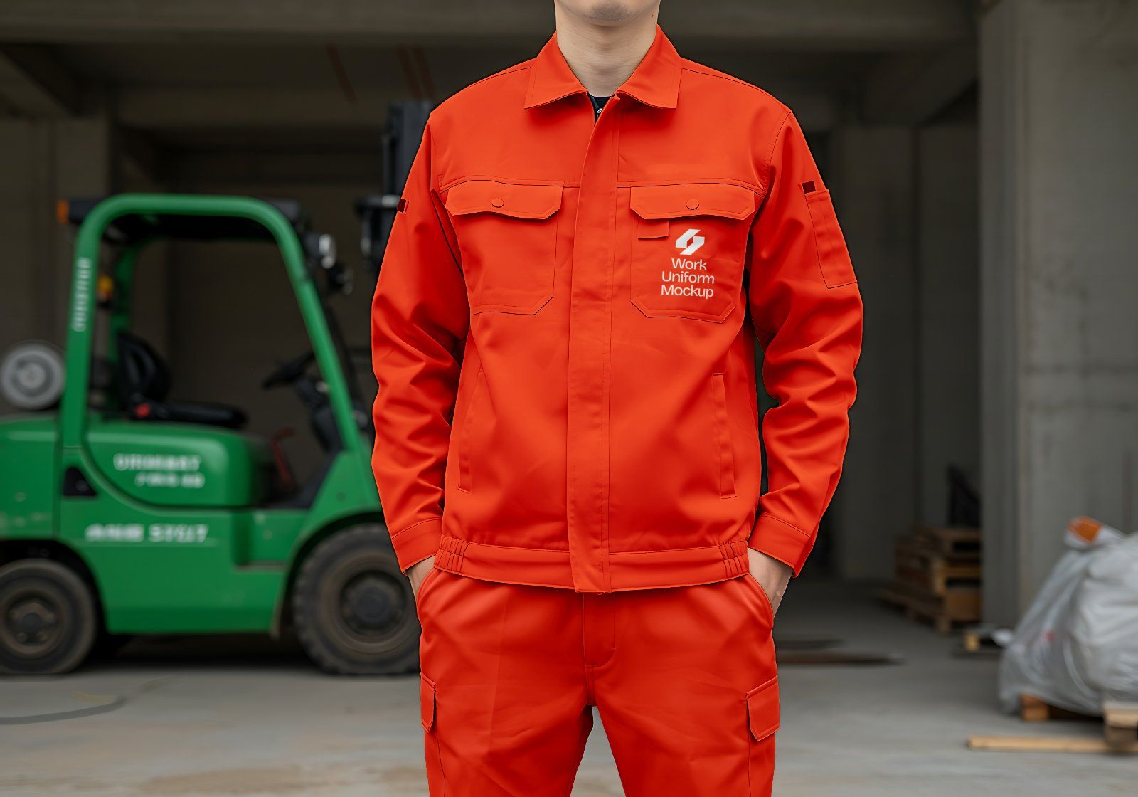 15 Contractor Branding Mockups – PSD Helmet, Sketch Paper, Banner, Uniform & Container Kit