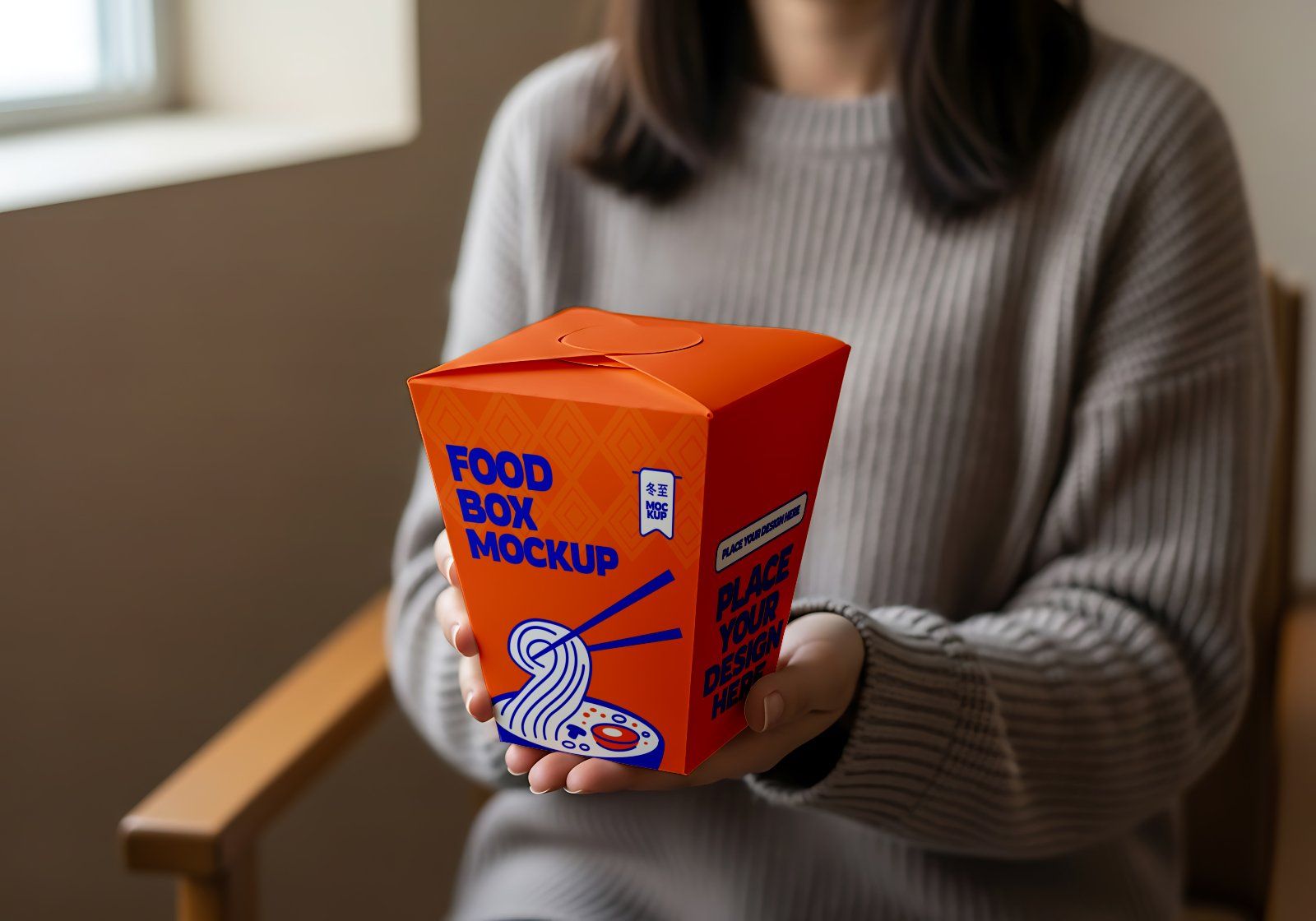 Premium Branding Red Korean Restaurant Mockup