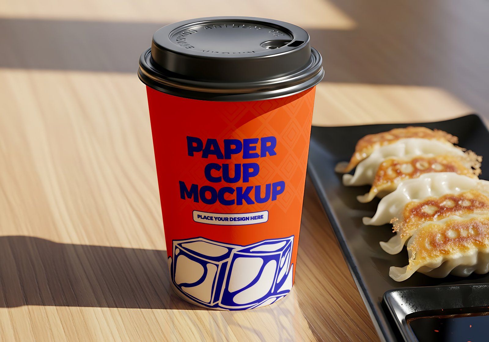 Premium Branding Red Korean Restaurant Mockup