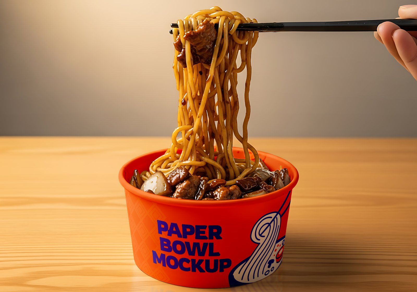 Premium Branding Red Korean Restaurant Mockup