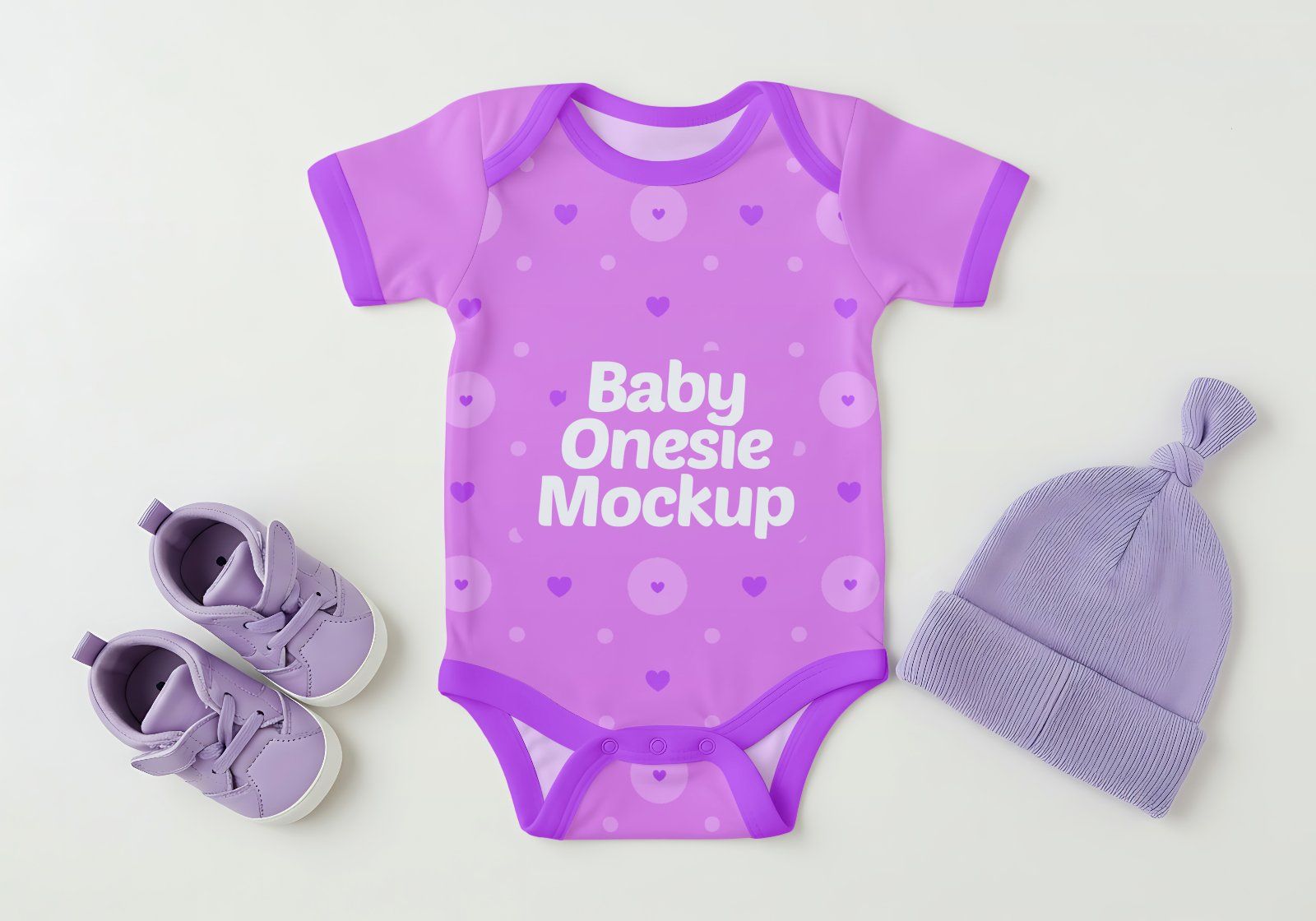 15 Baby Shop Mockups – PSD Onesie, Dress, Gift Box, Sign, Wrapping & Tag Kit