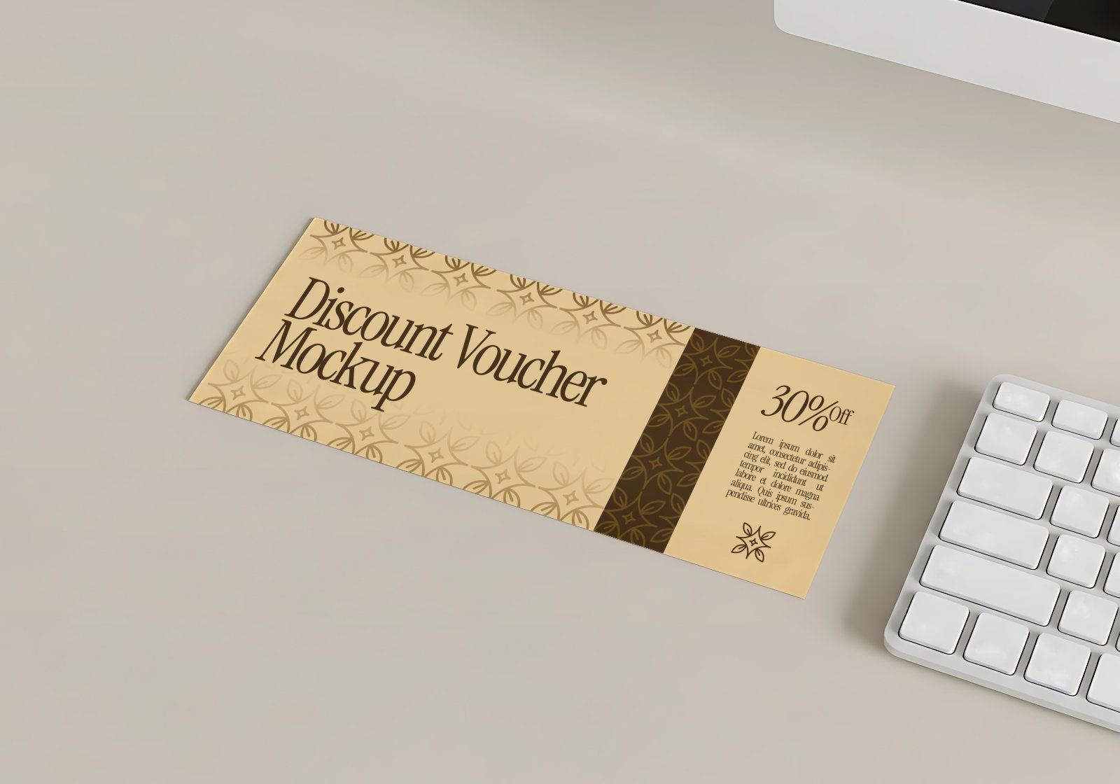 Paper Discount Voucher Mockup