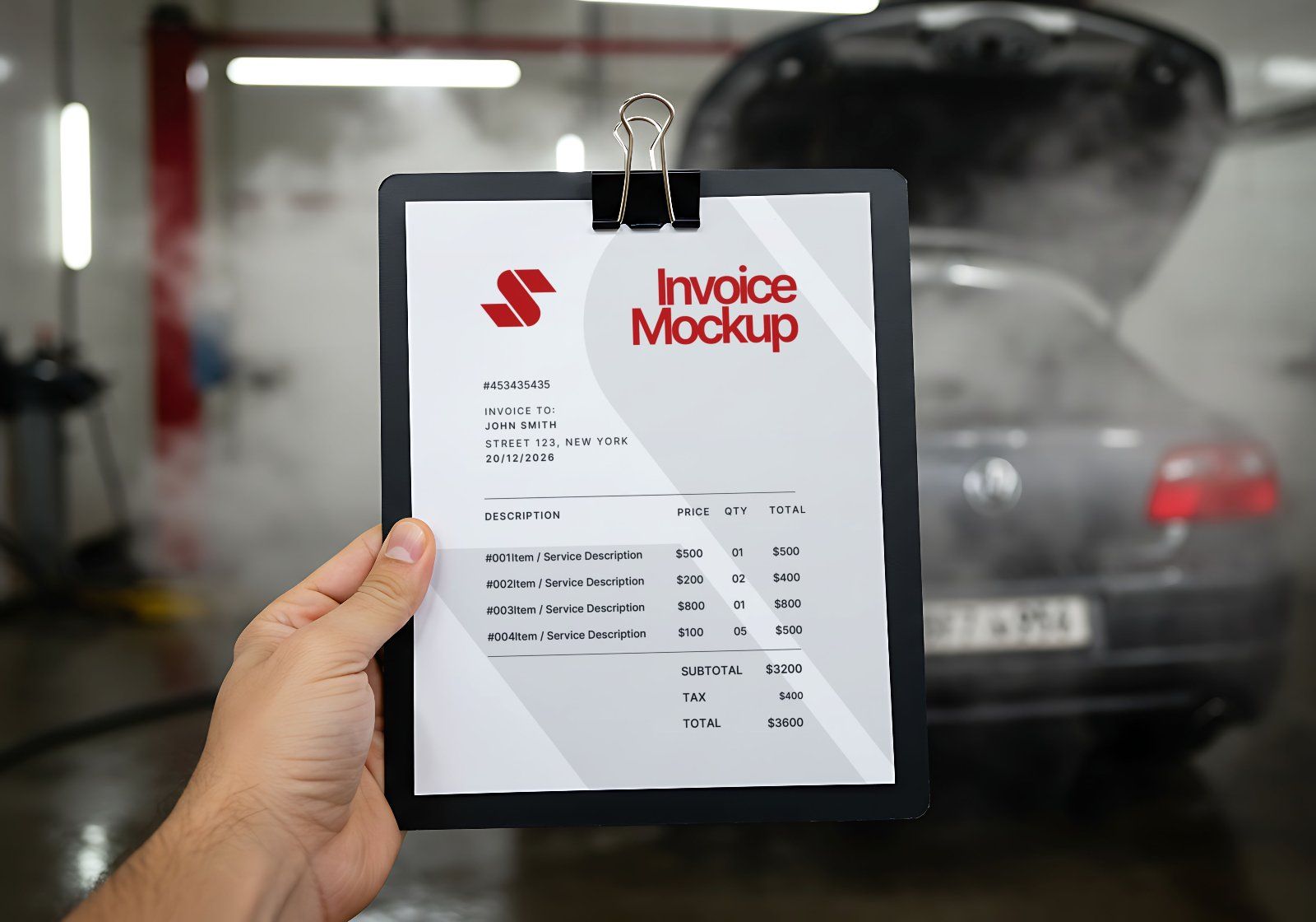 16 Workshop & Car Wash Mockups – PSD Toolbox, Flyer, Uniform, Door, and Product Label Kit