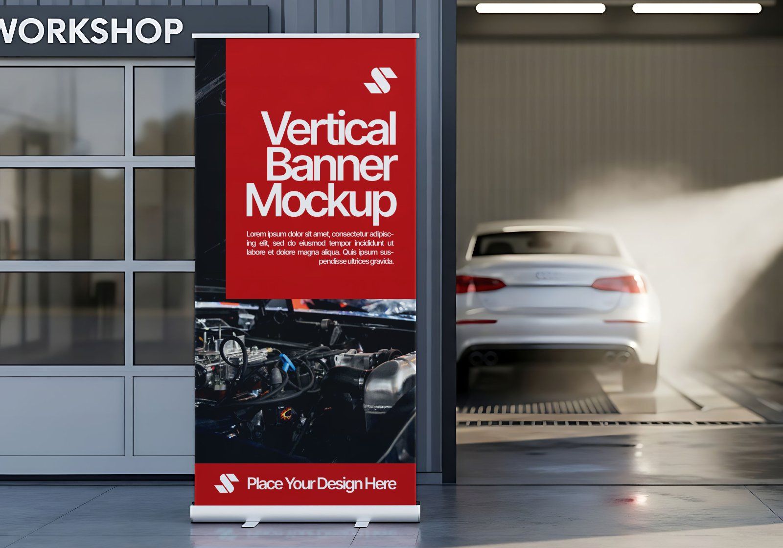 16 Workshop & Car Wash Mockups – PSD Toolbox, Flyer, Uniform, Door, and Product Label Kit