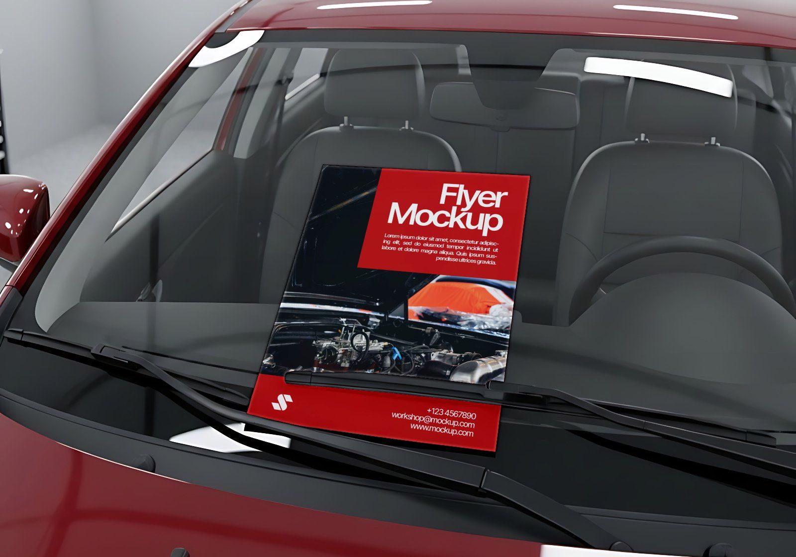 16 Workshop & Car Wash Mockups – PSD Toolbox, Flyer, Uniform, Door, and Product Label Kit