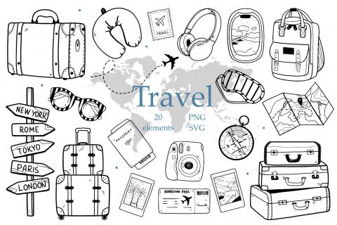 Travel Silhouette Bundle PNG SVG