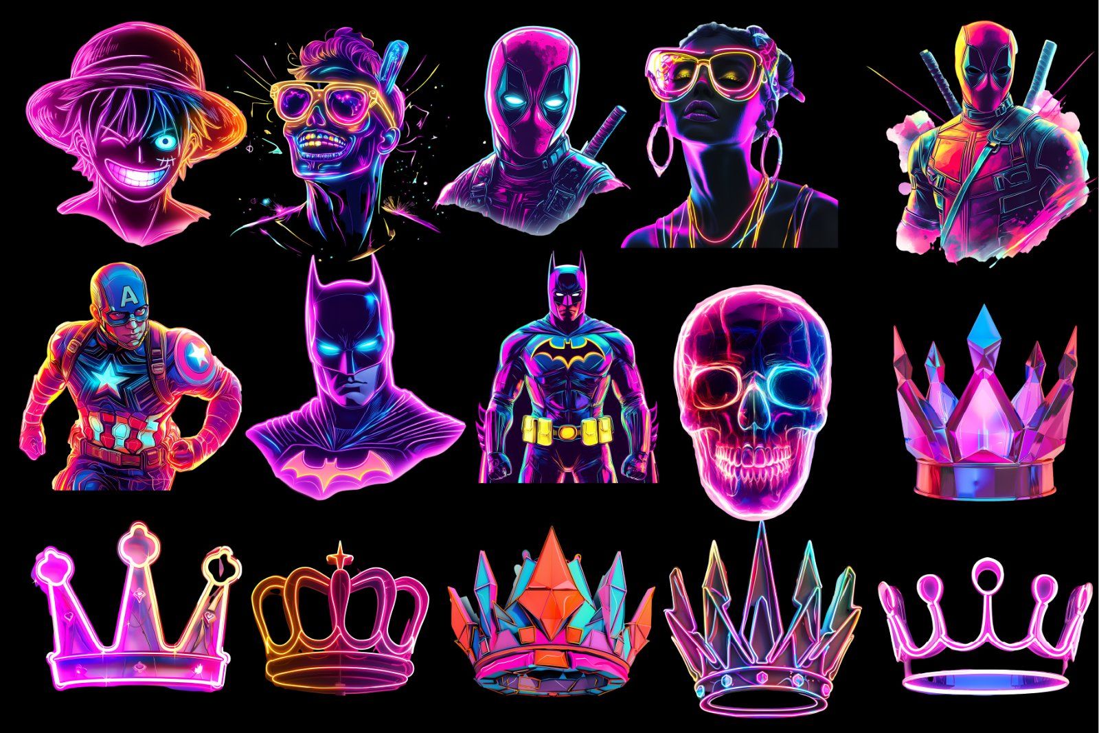 160 Neon PNG Pack, Glow Png Pack, Neon PNG, Neon Effects, Glow Effects, Neon Circle, Teleport png,