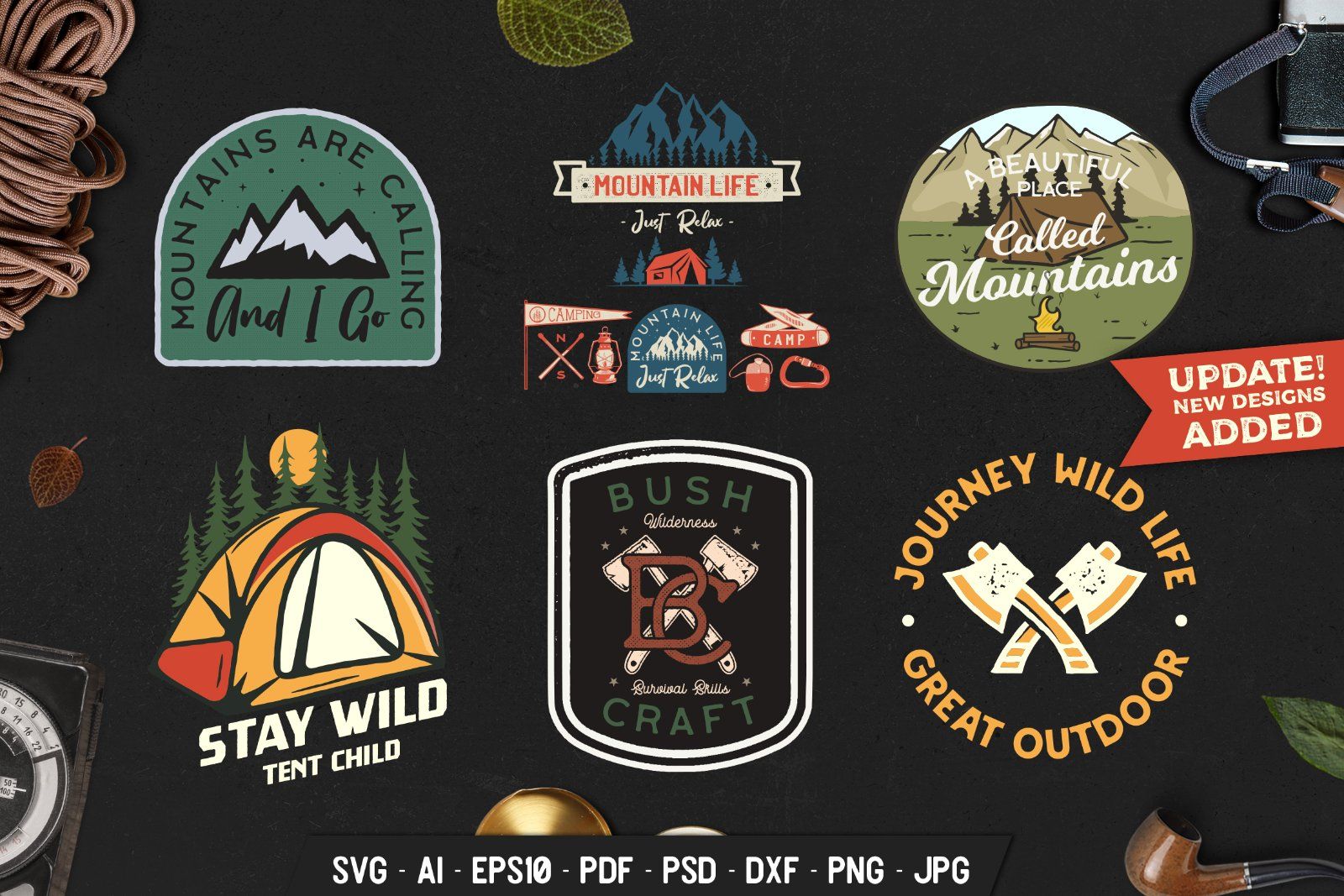 Retro Camp Badges / Stickers Vol.1