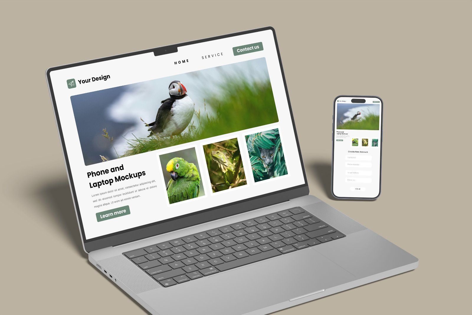 Laptop and Phone Screen Mockup