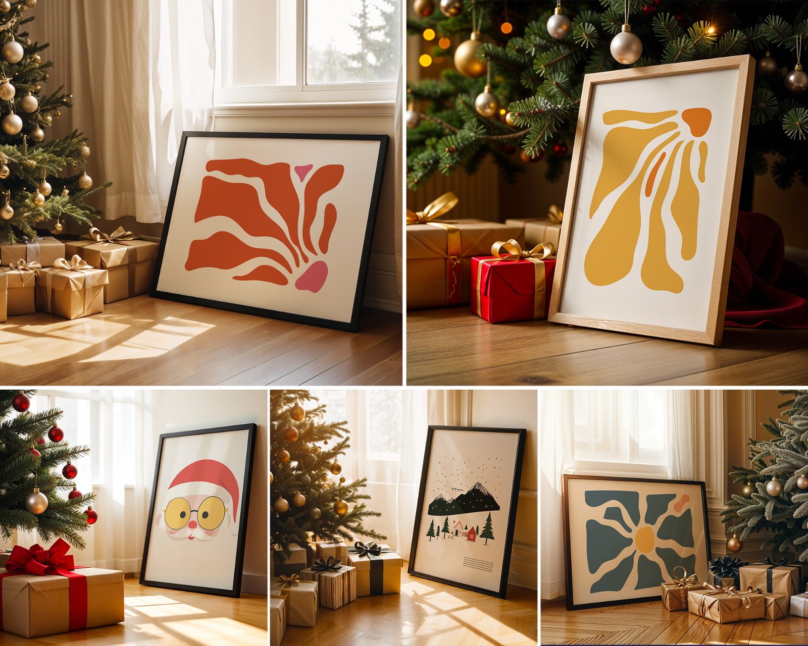 40 Christmas Frame Mockup Bundle: Poster & Art Presentation (PSD)
