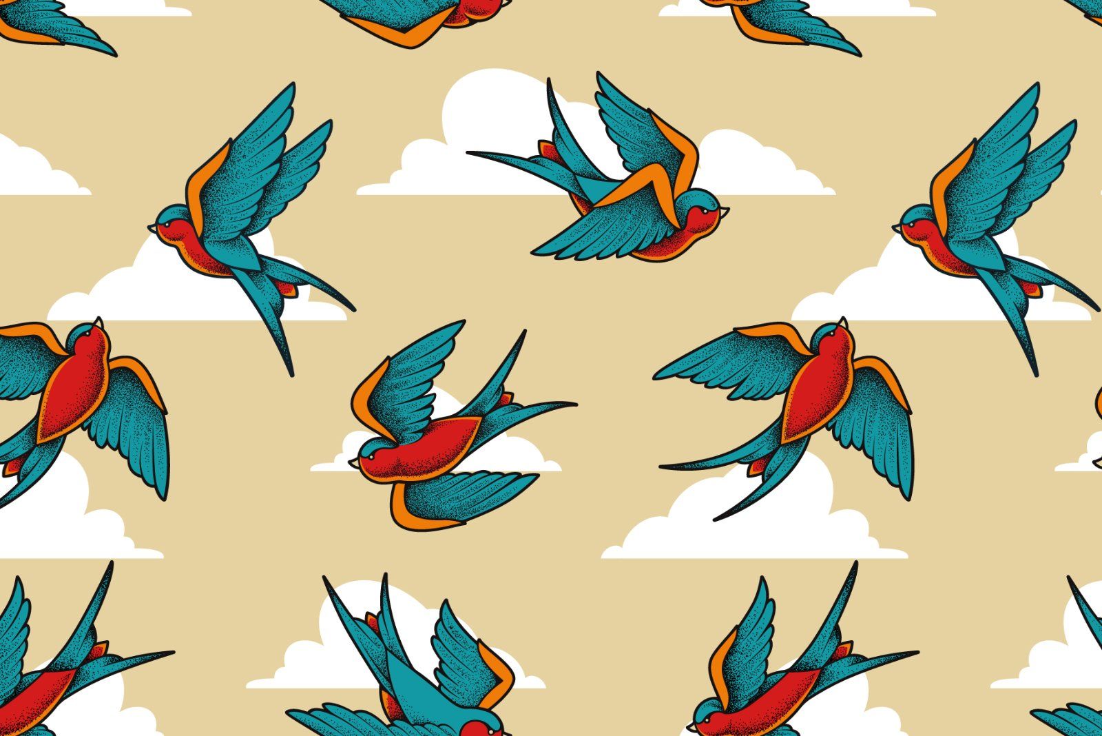 Old School Tattoo Birds