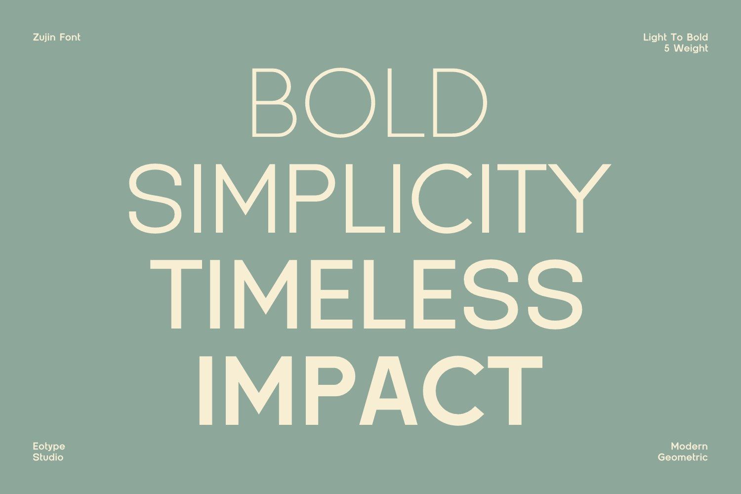 Zujin Five Weights Font