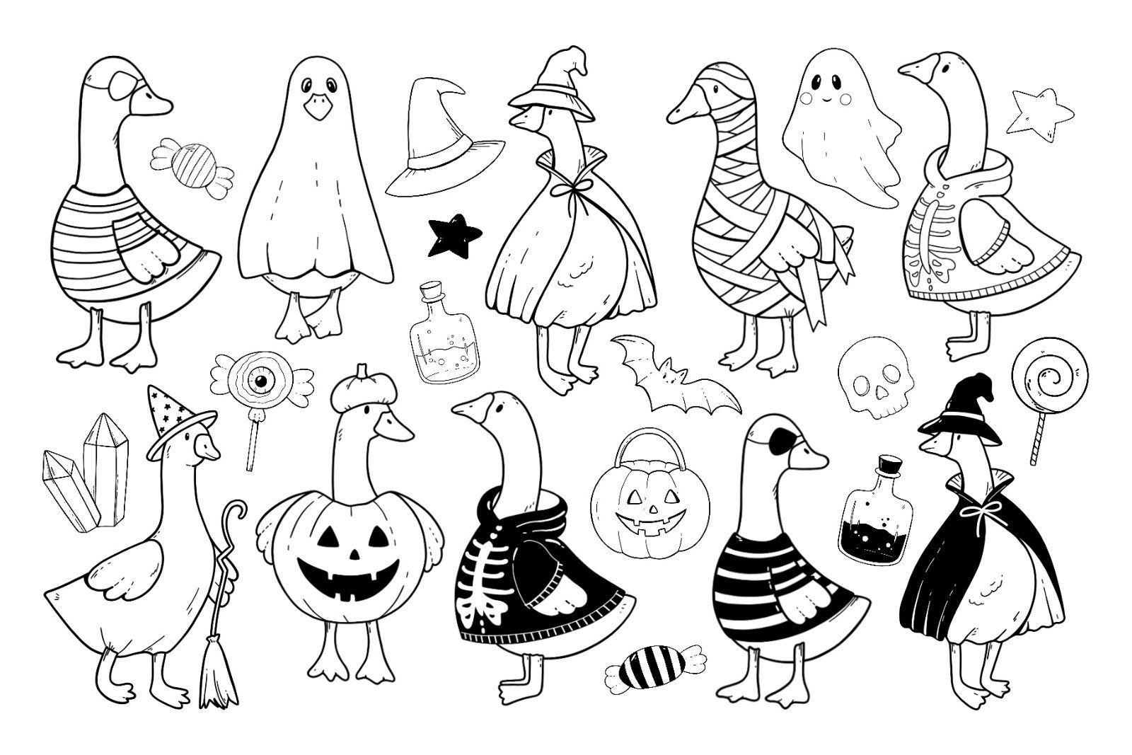 Halloween Silly Goose PNG,SVG