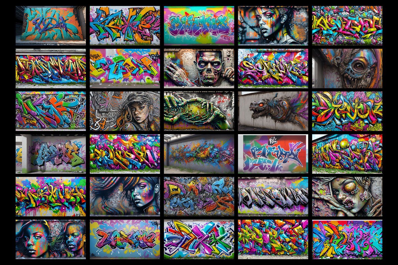 300 Graffiti Wall Colorful Background, Digital Paper, Distressed Textures, Graffiti Backgrounds