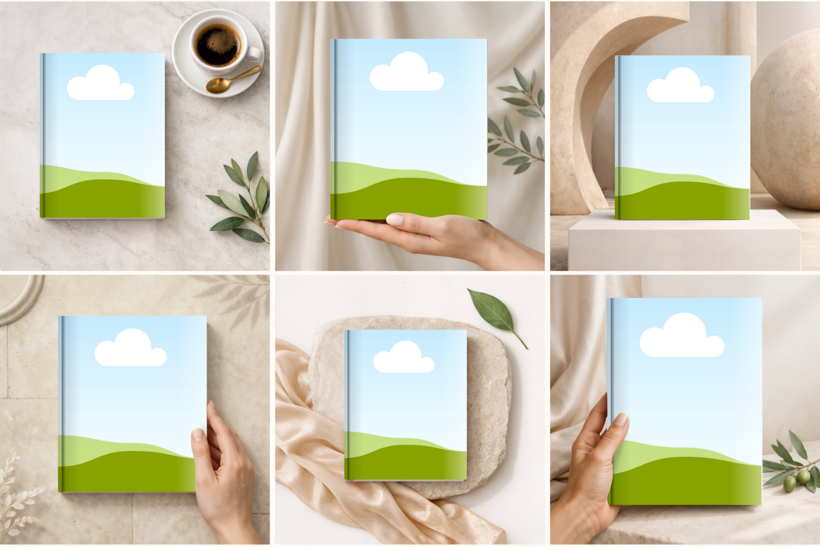 40 Editorial Book Cover Mockups for Canva