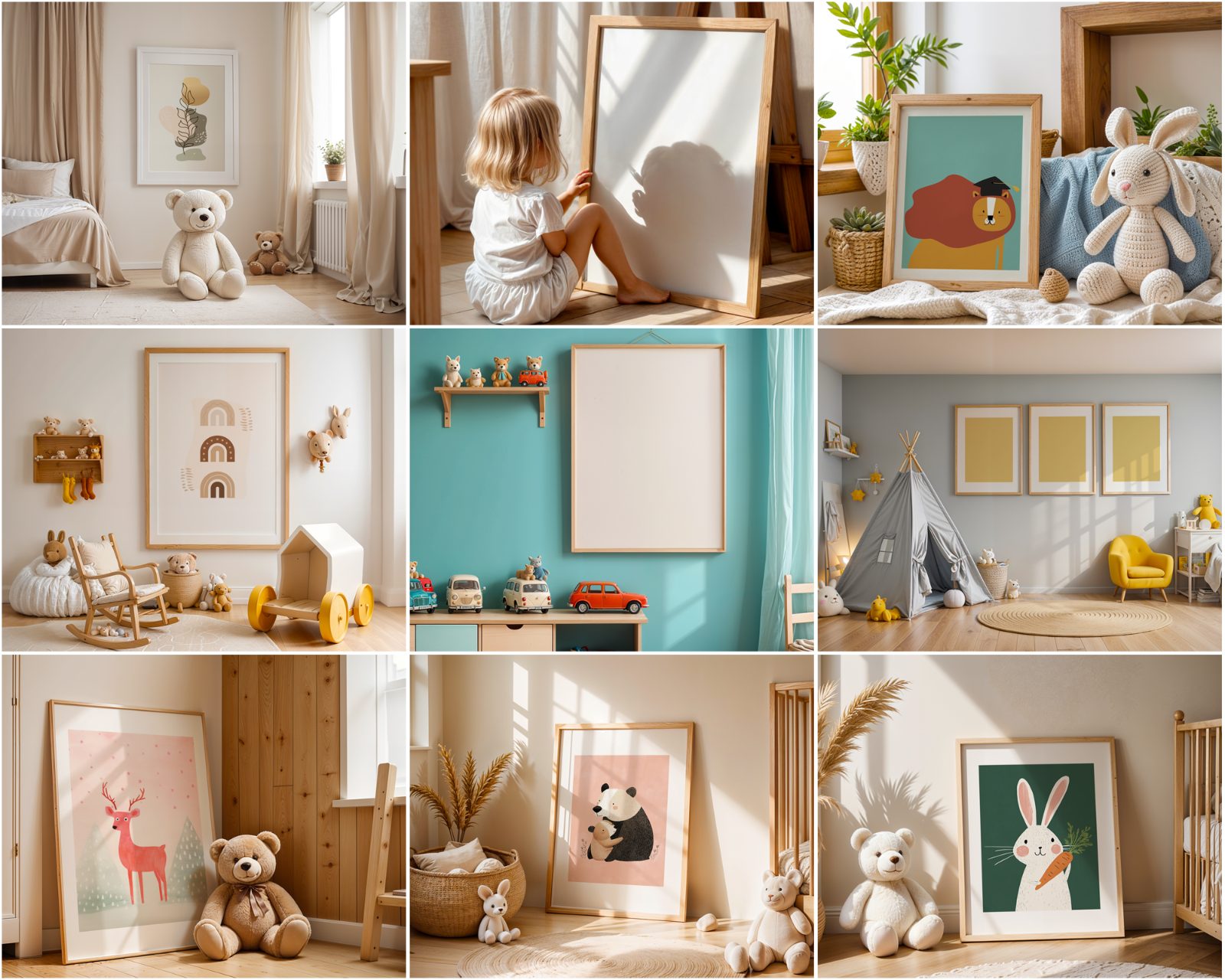 Nursery Frame Mockup Bundle: 30 PSD Files, Wall Art Mockups (Digital Download)