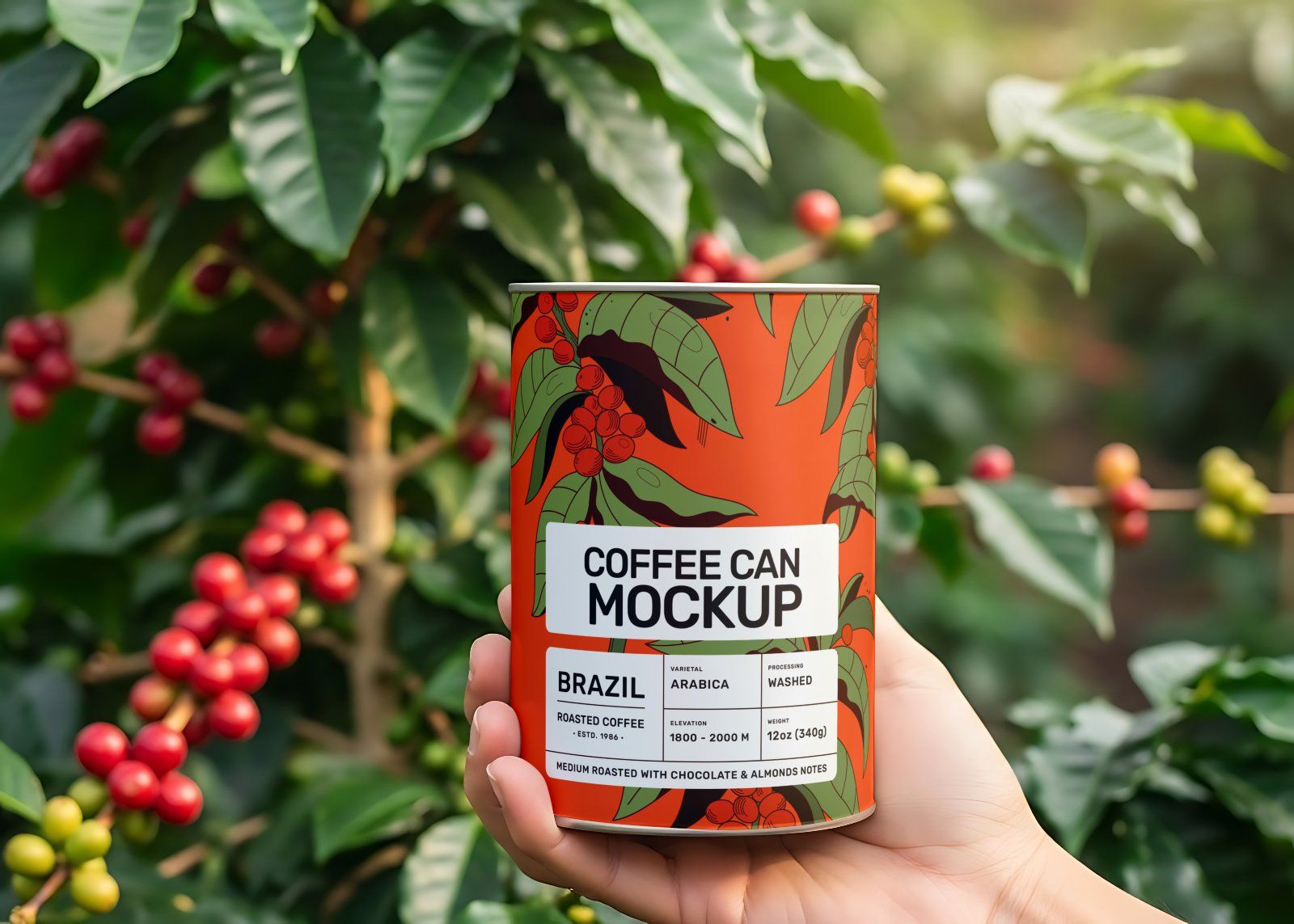 15 Coffee Factory Mockups – PSD Pouch, Can, Sack, Box, Billboard & Farm Branding Kit