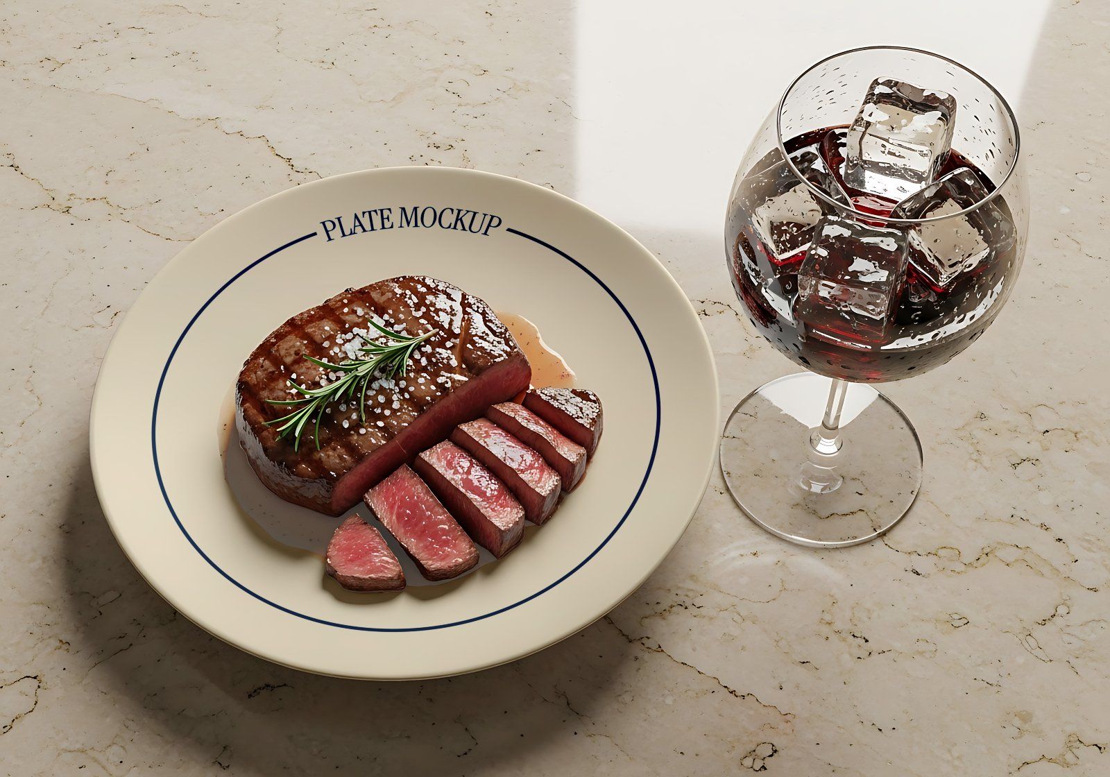 Premium Branding Blue Restaurant Mockup