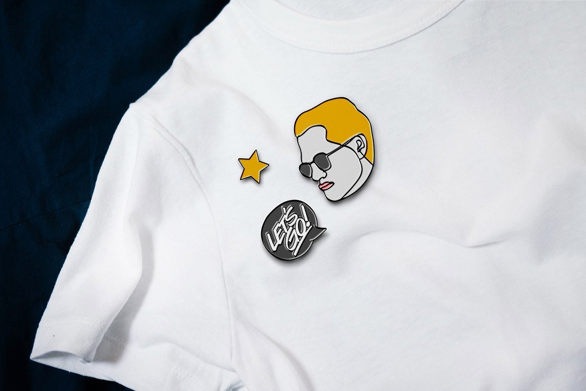 Metallic Enamel Pin Mockups