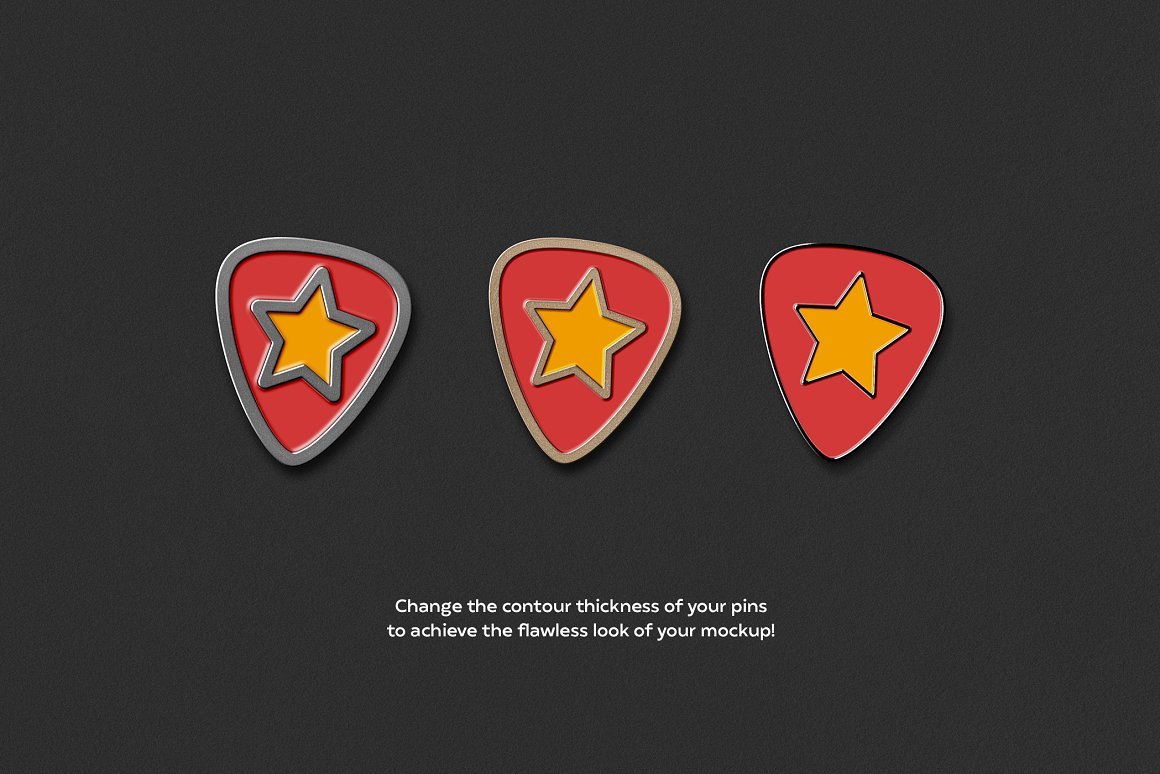 Metallic Enamel Pin Mockups