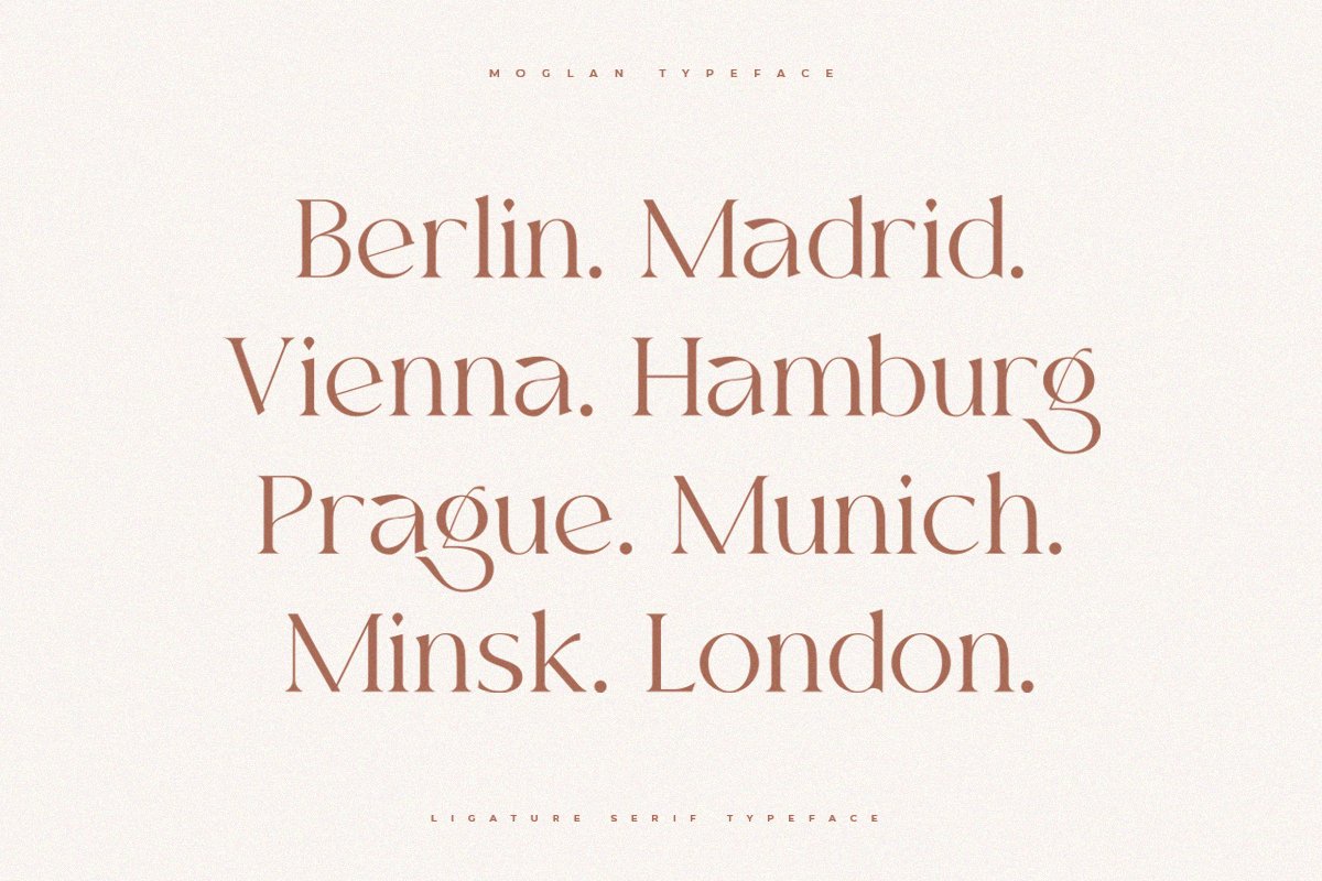 Moglan | Ligature Serif Typeface