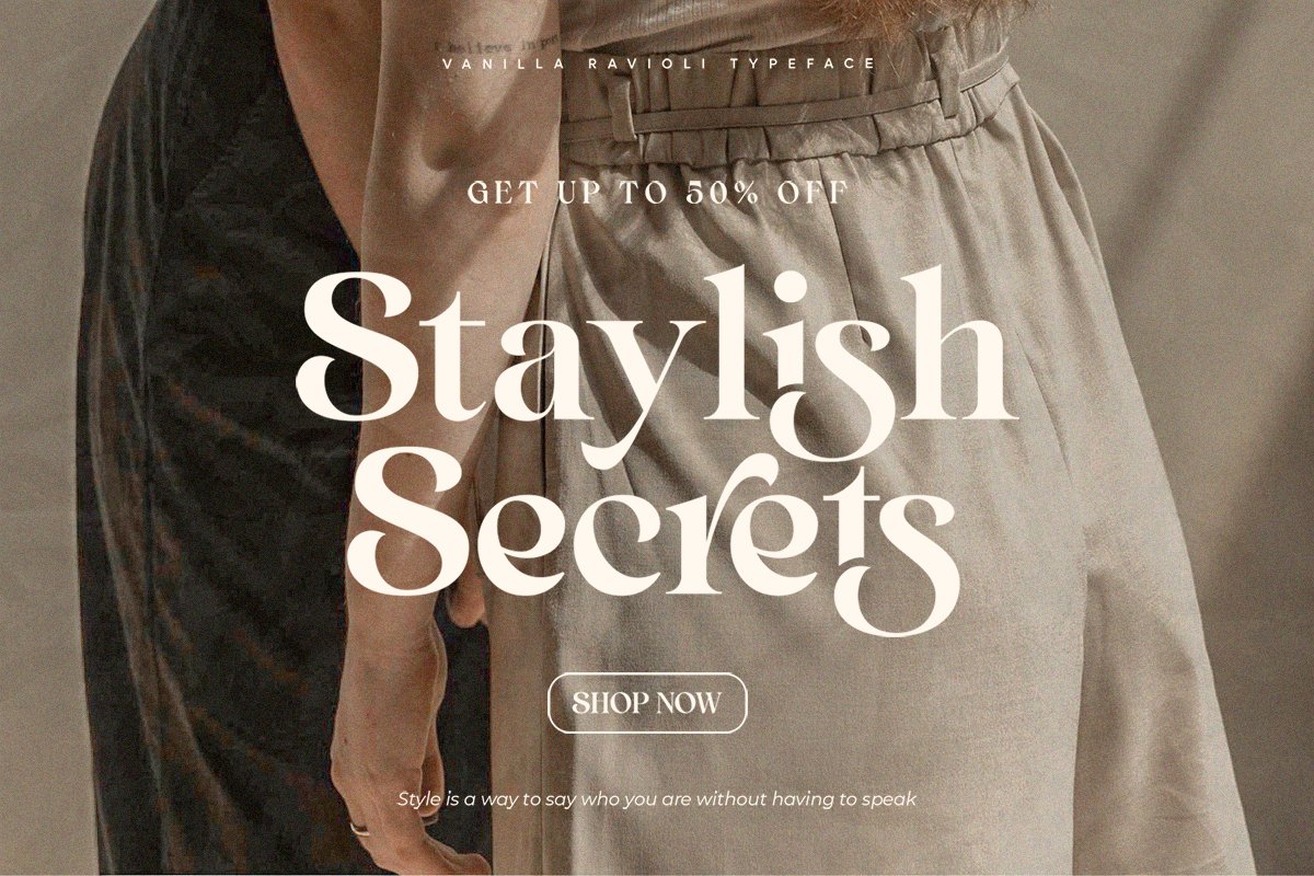 Vanilla Ravioli | Chic Ligature Serif Font