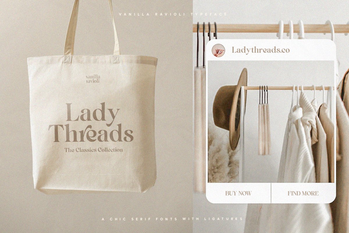 Vanilla Ravioli | Chic Ligature Serif Font