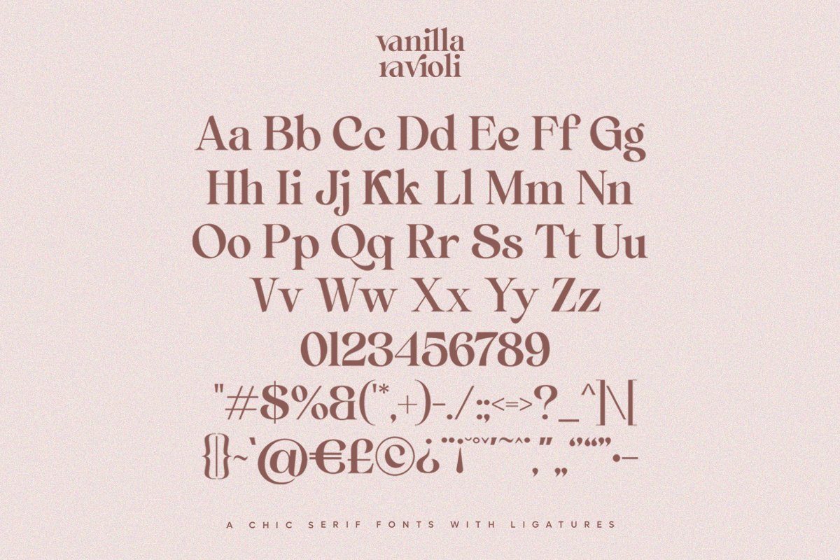 Vanilla Ravioli | Chic Ligature Serif Font