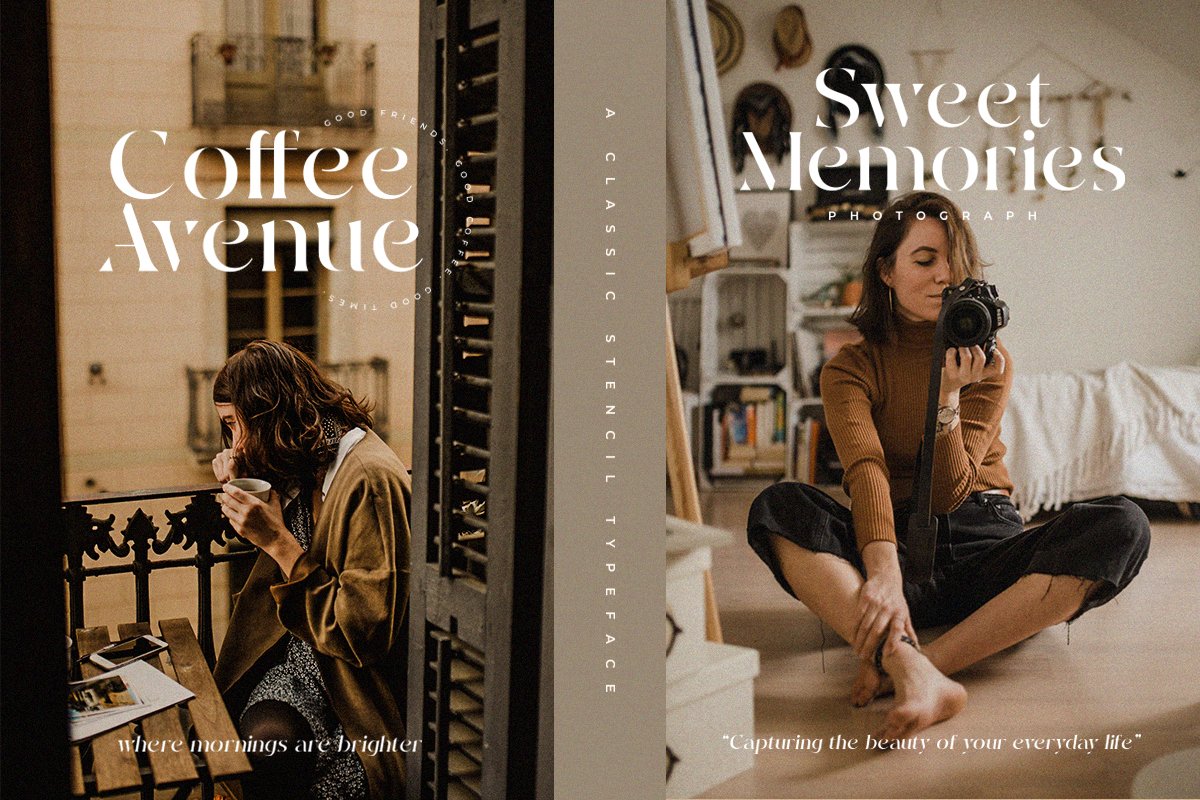 Vodan | Classic Stencil Serif Font