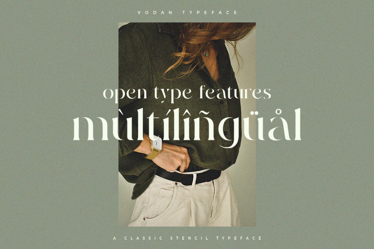 Vodan | Classic Stencil Serif Font