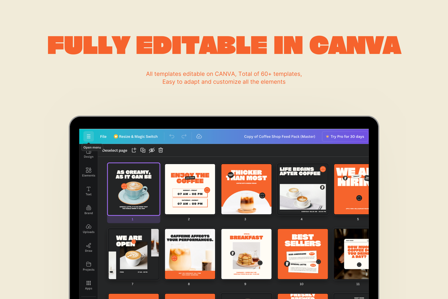 Coffee Shop Social Media Pack | Canva Templates