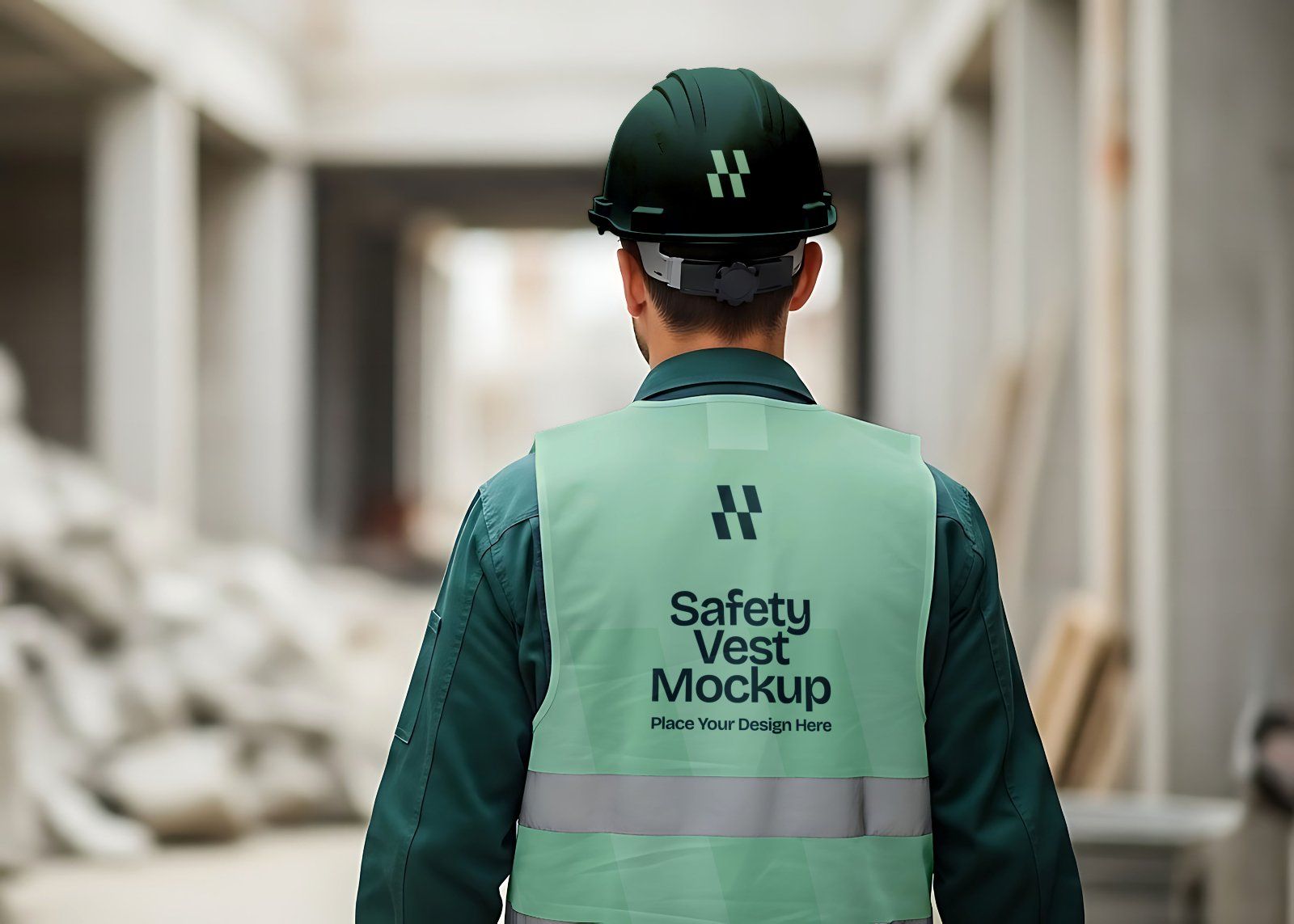 Premium Branding Green Construction Mockup