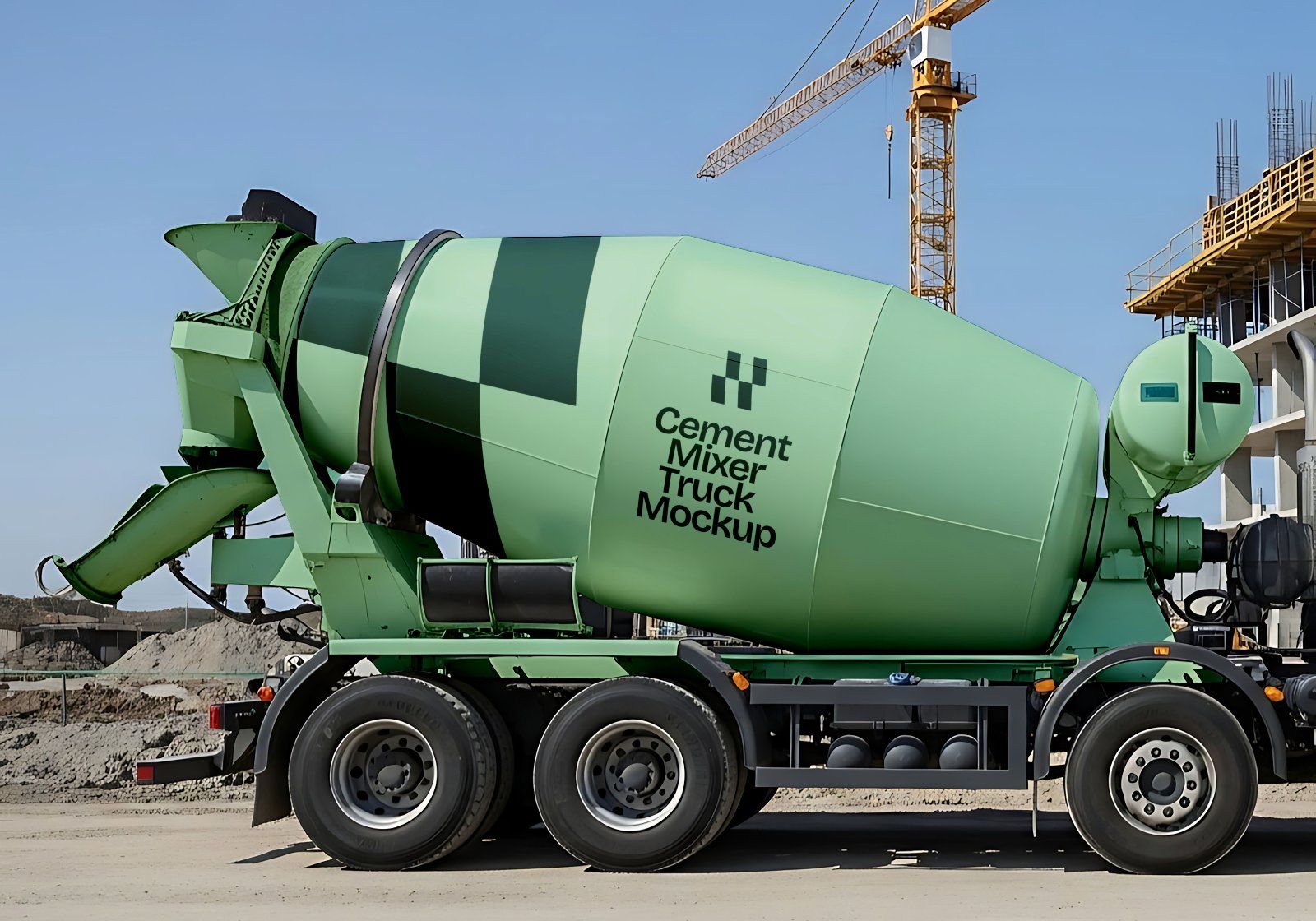 Premium Branding Green Construction Mockup