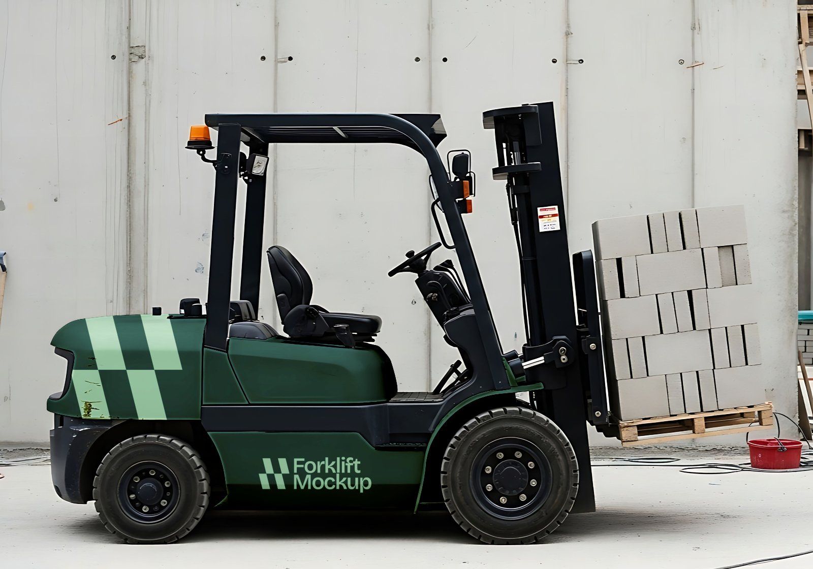 Premium Branding Green Construction Mockup