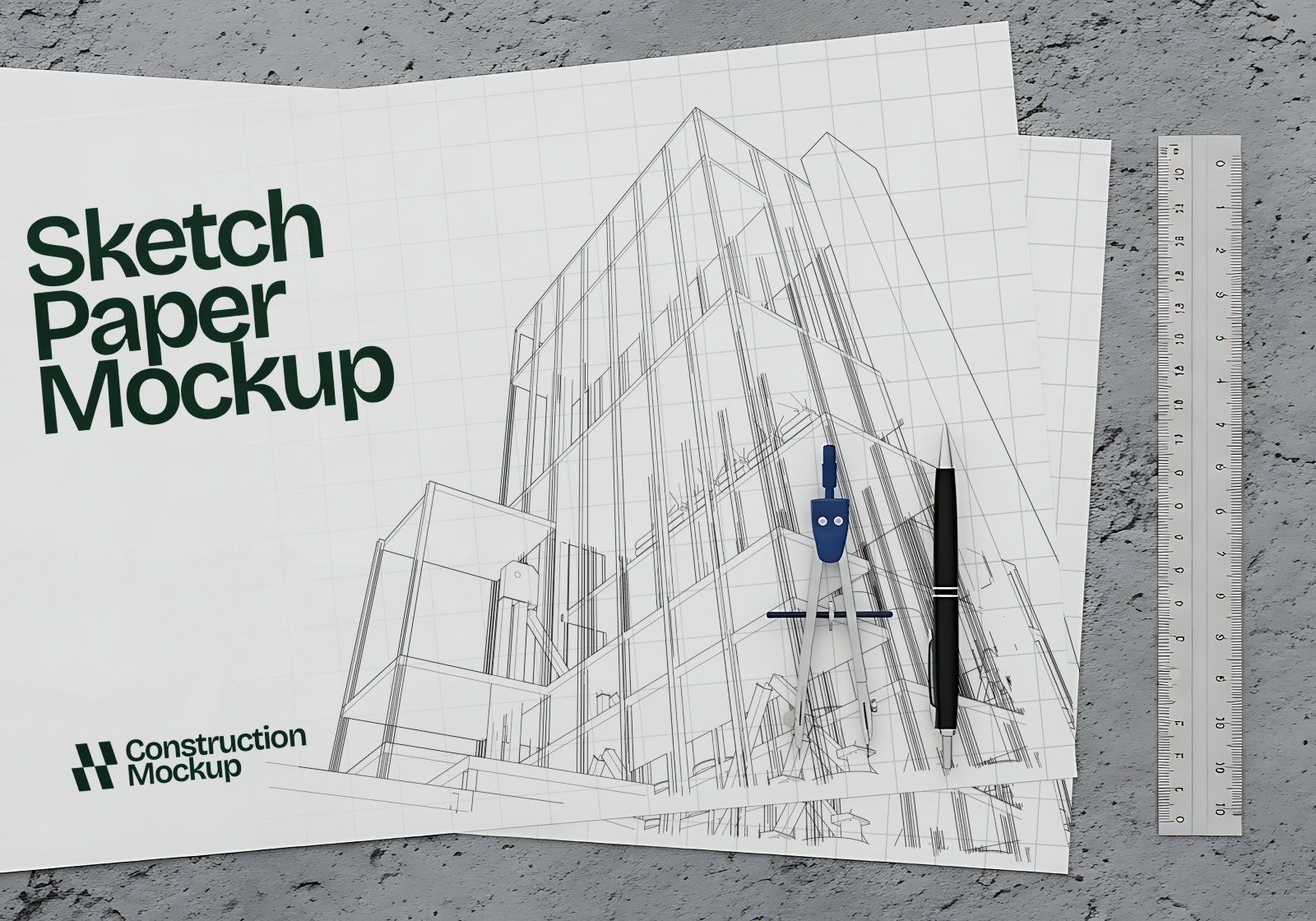 Premium Branding Green Construction Mockup