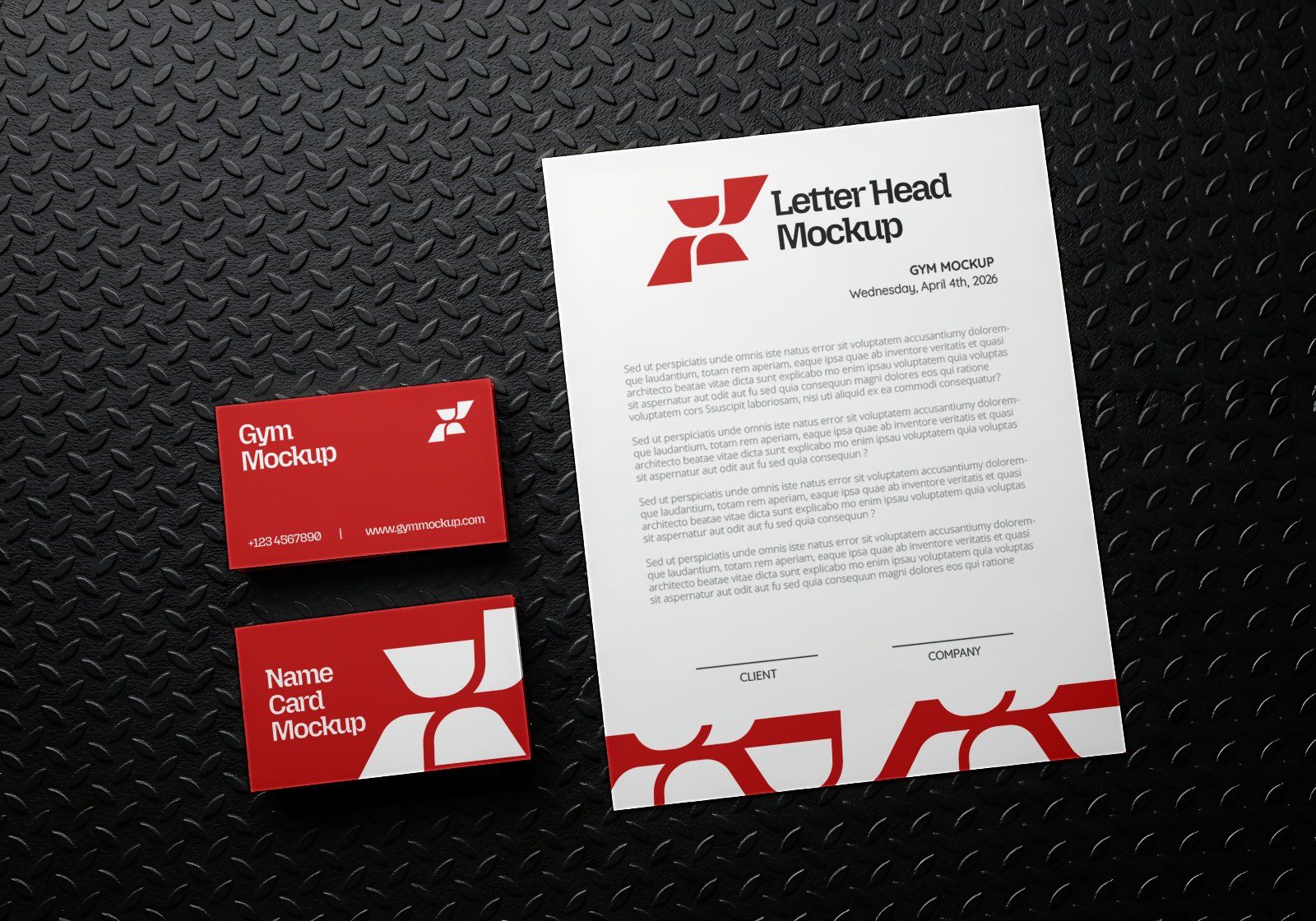 Premium Branding Red Gym Mockup