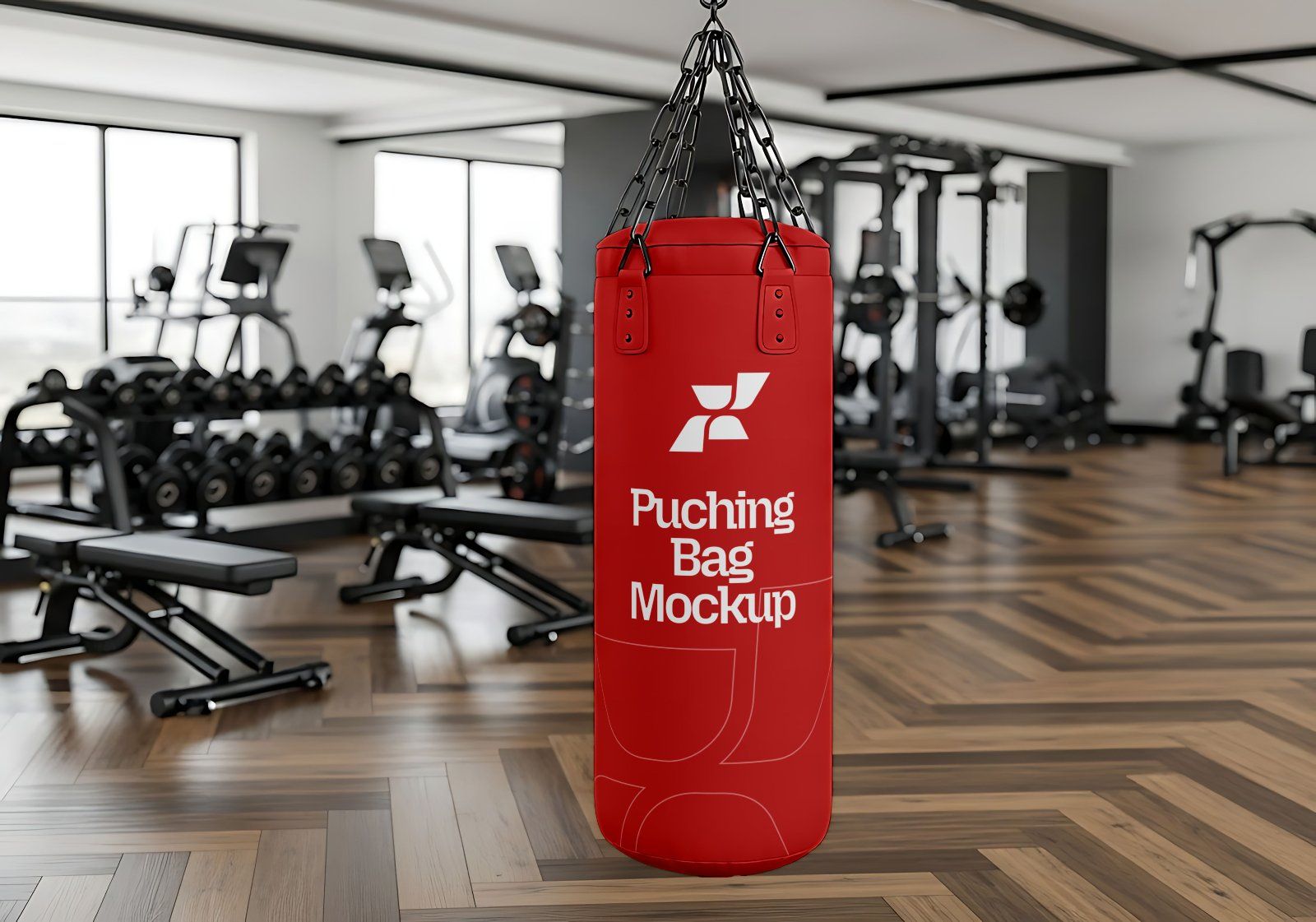 Premium Branding Red Gym Mockup