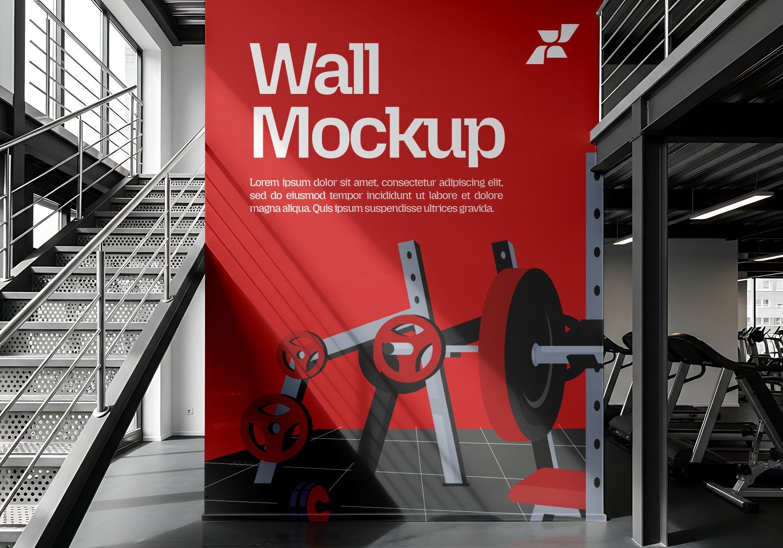 Premium Branding Red Gym Mockup