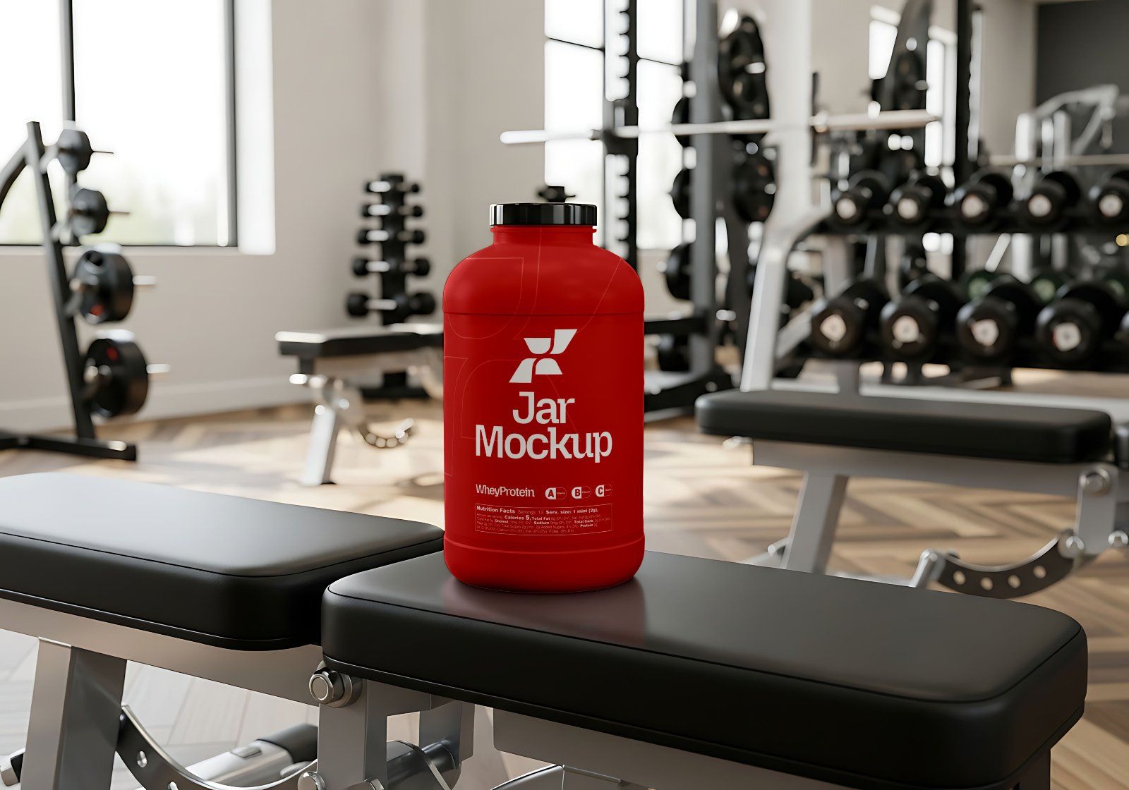 Premium Branding Red Gym Mockup