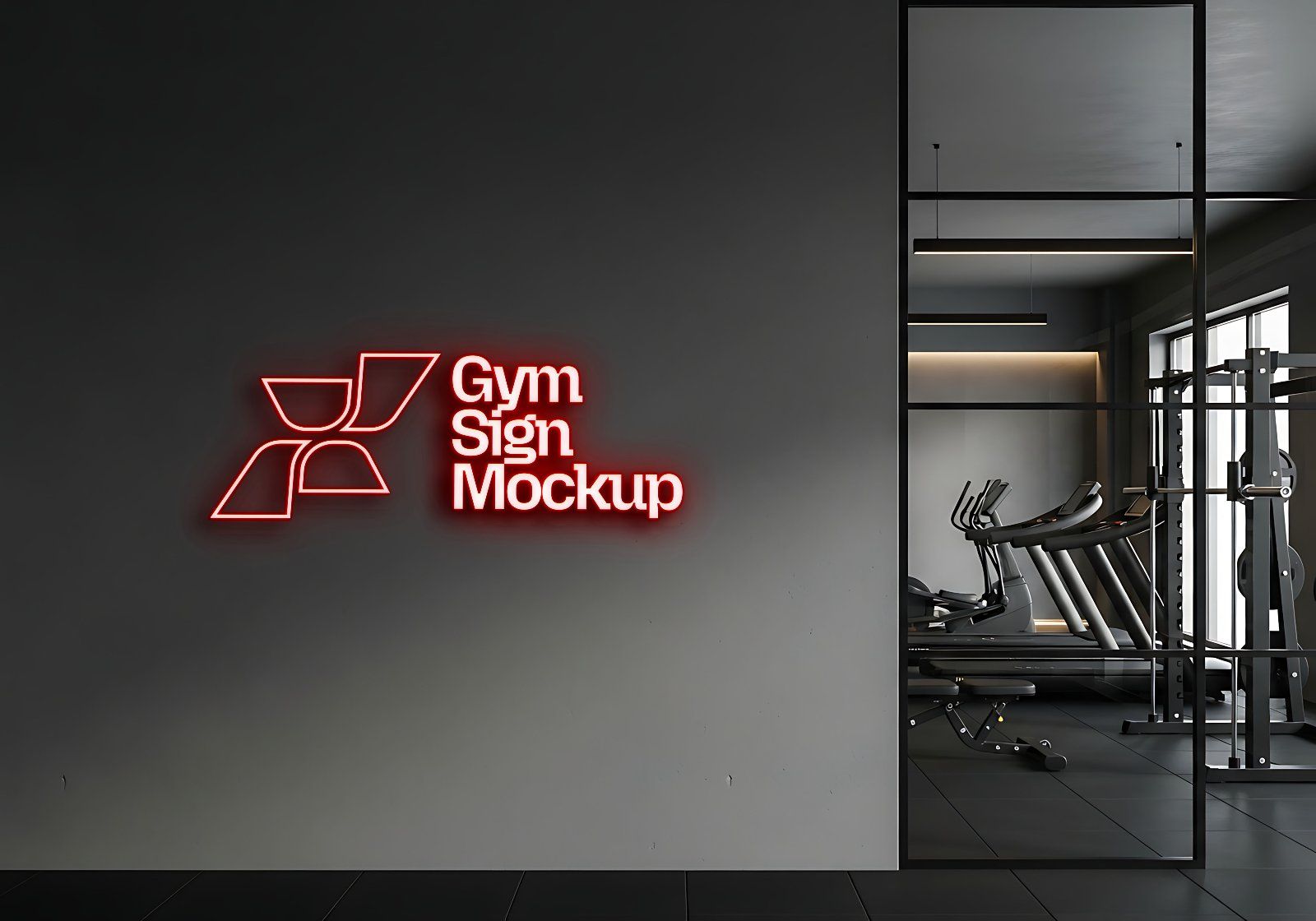 Premium Branding Red Gym Mockup