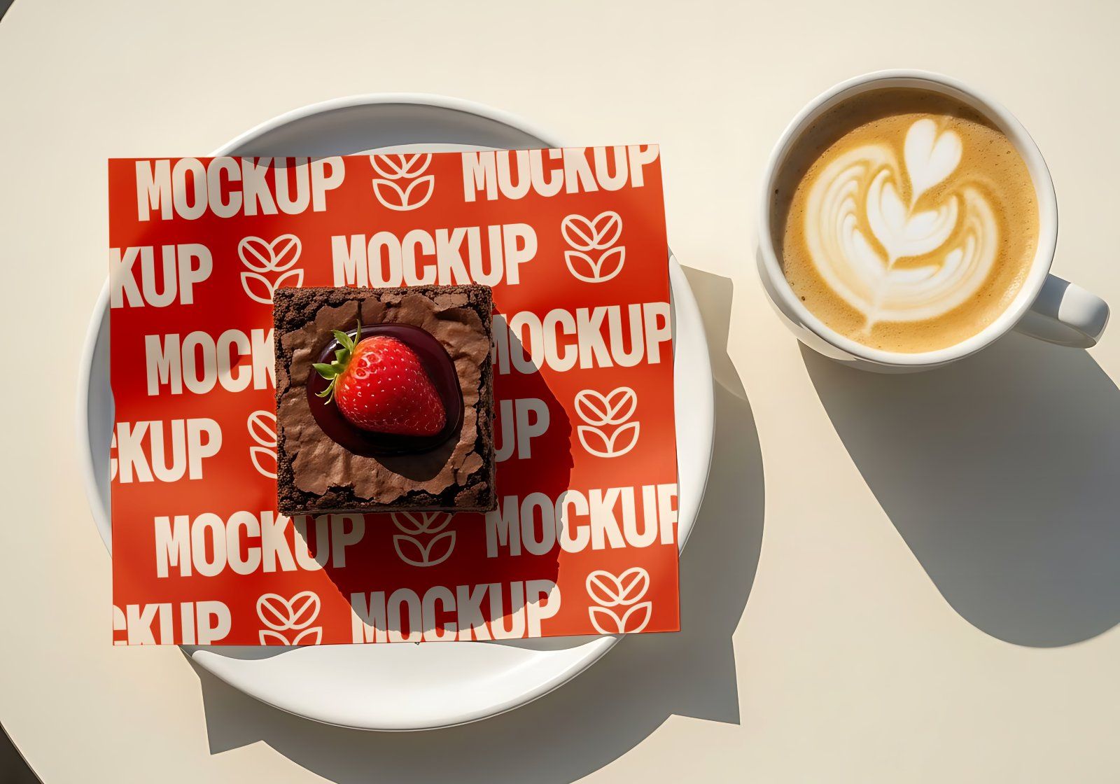 Premium Branding Red Store Coffee Mockup