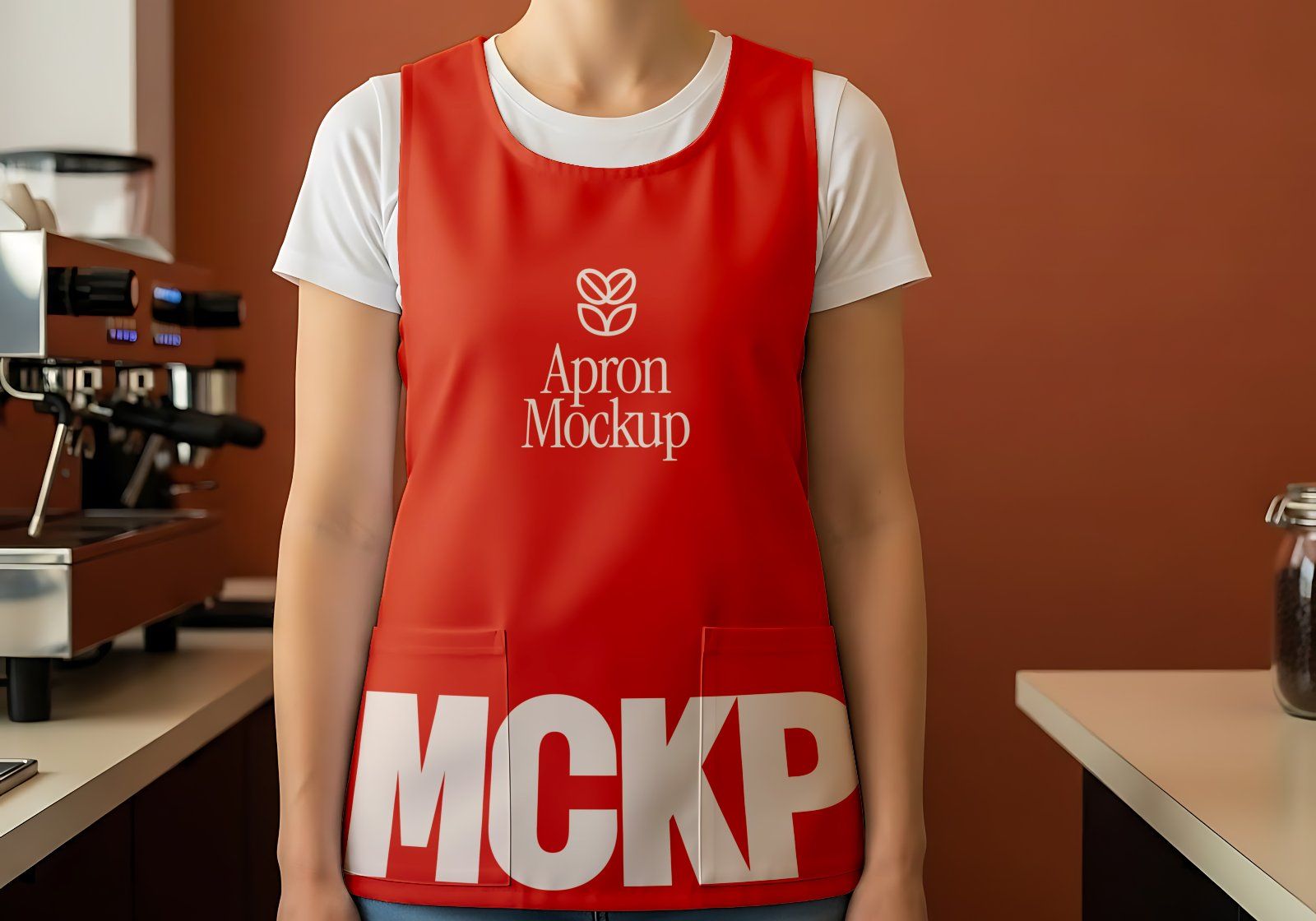 Premium Branding Red Store Coffee Mockup